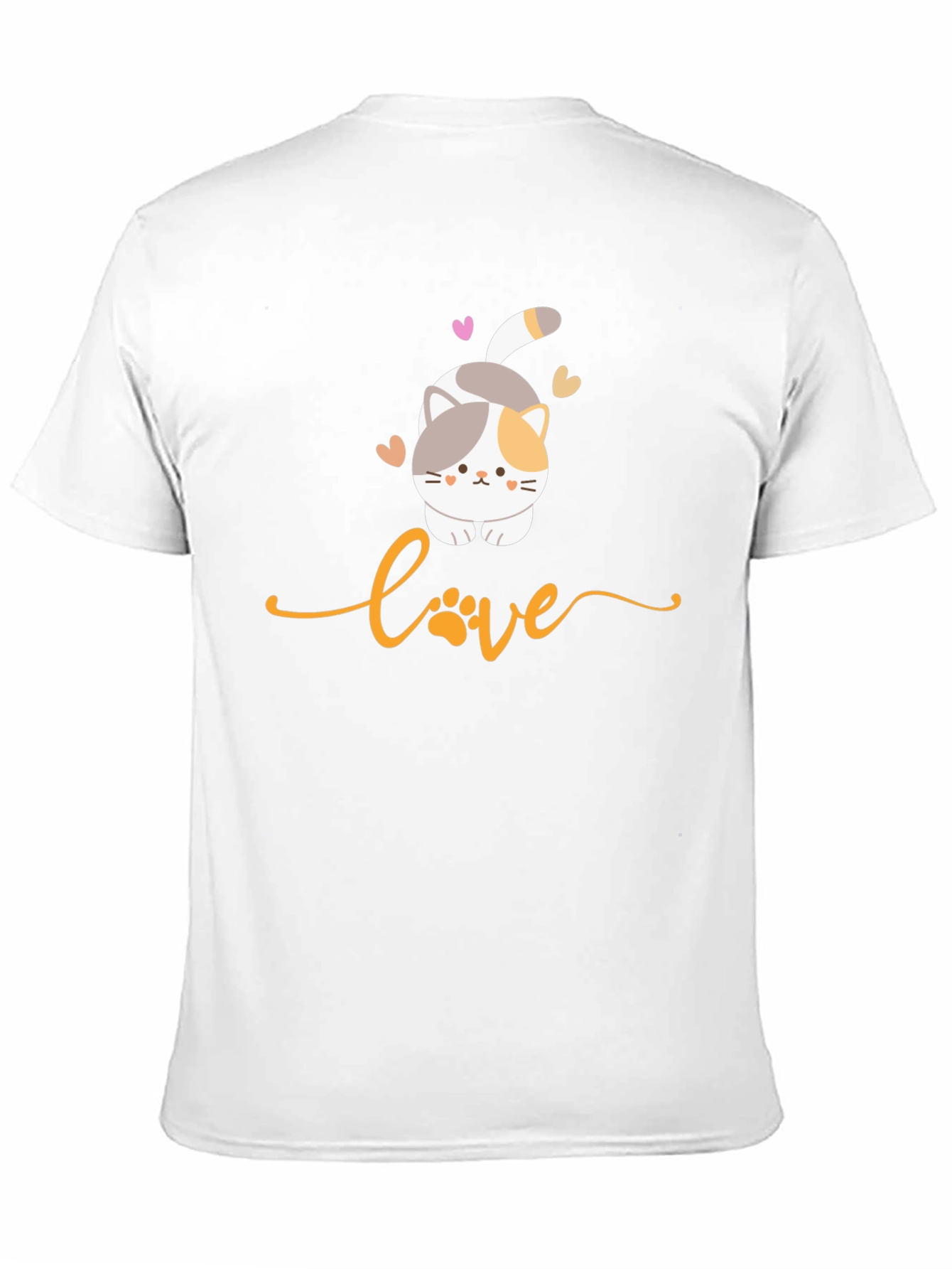 Cute Cat Love Graphic T-Shirt - Black