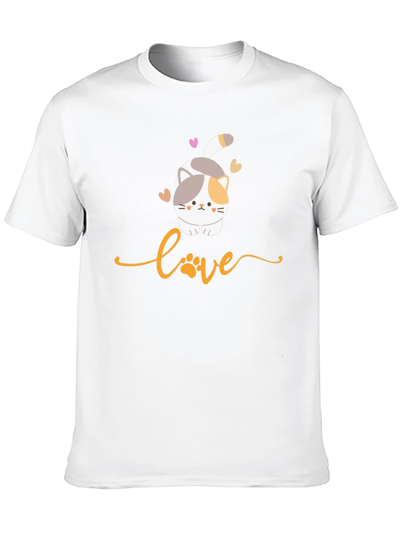 Cute Cat Love Graphic T-Shirt - Black