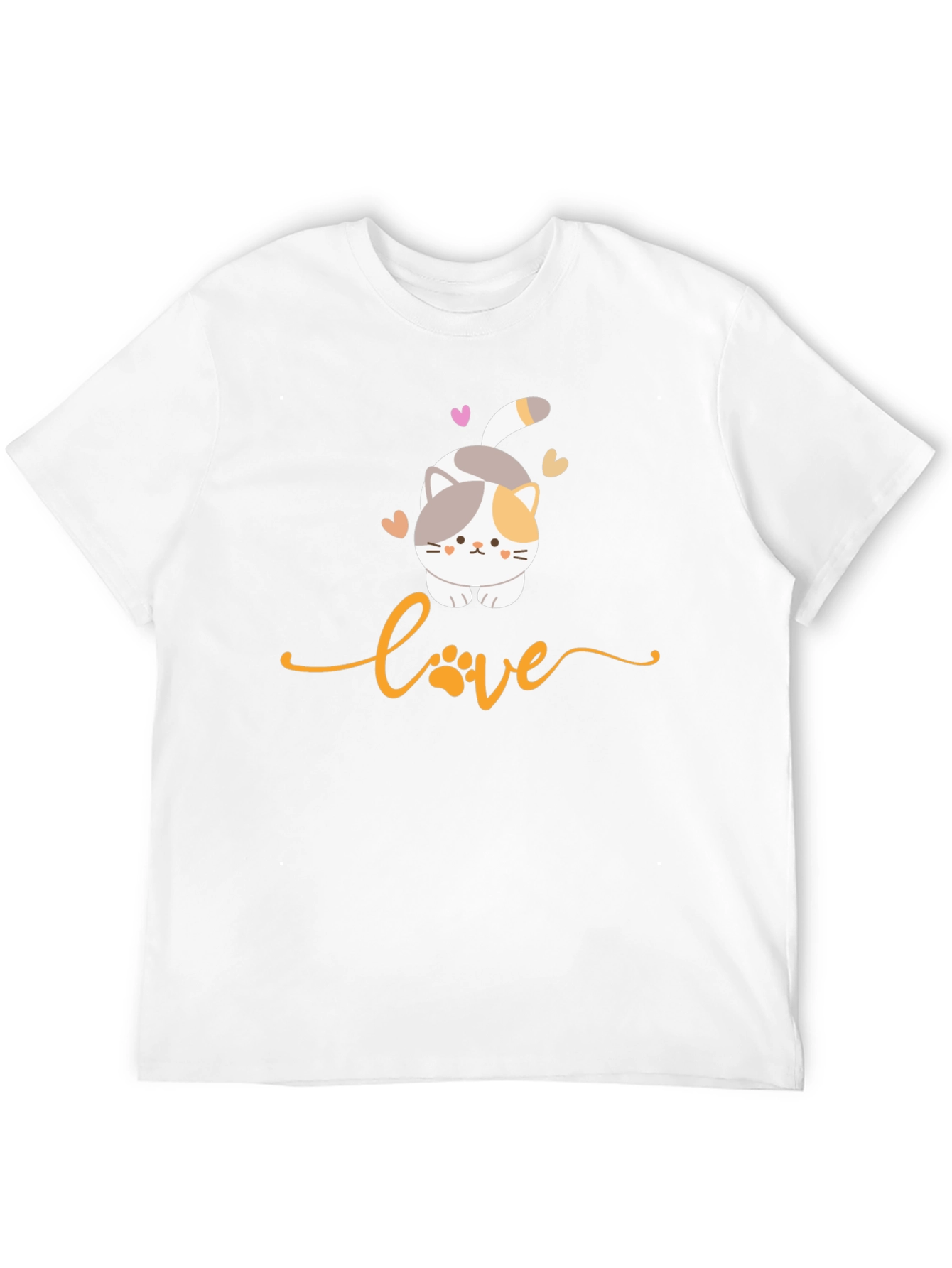 Cute Cat Love Graphic T-Shirt - Black