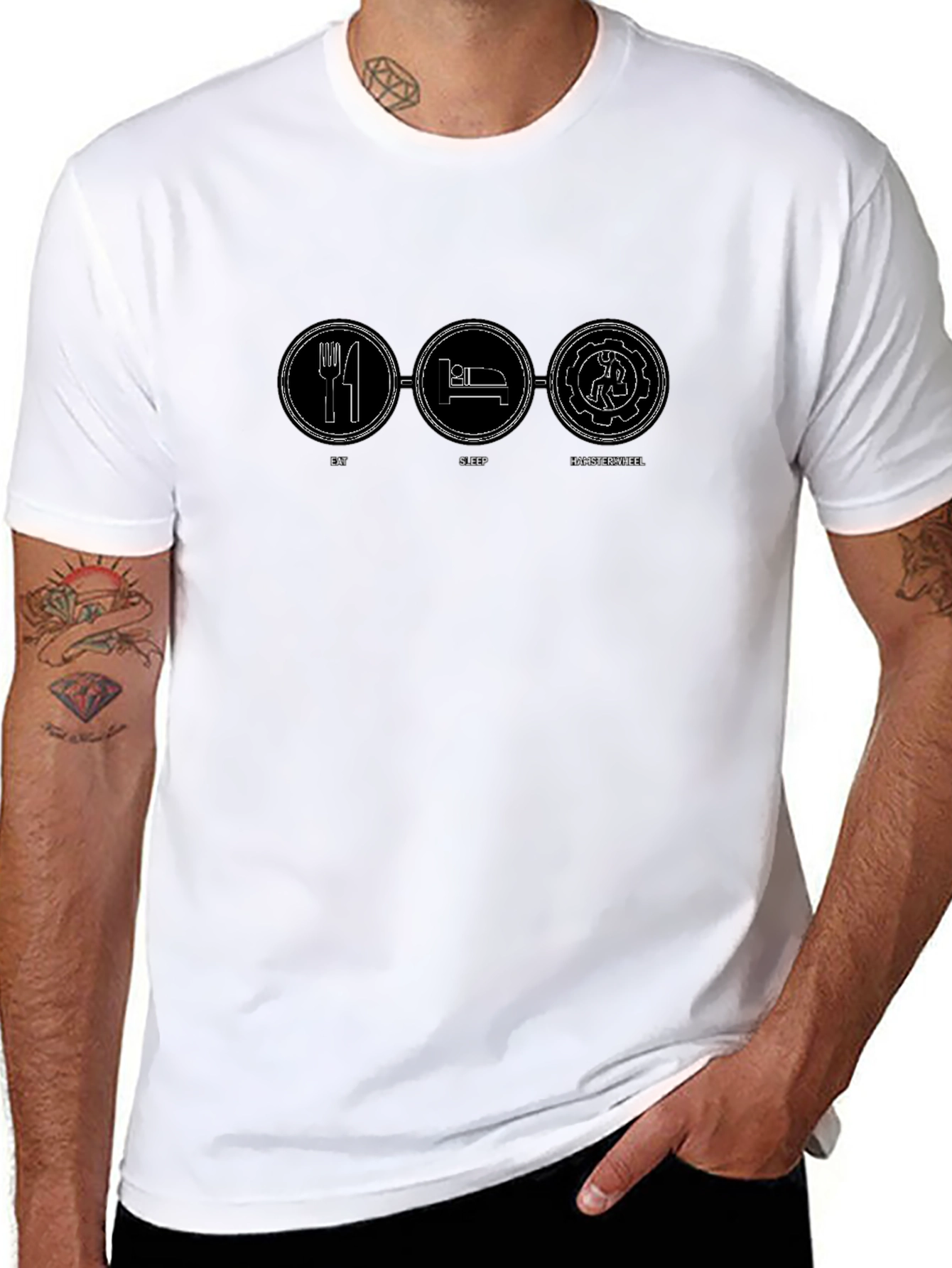 Eat Sleep Hamster Wheel Funny Graphic Tee