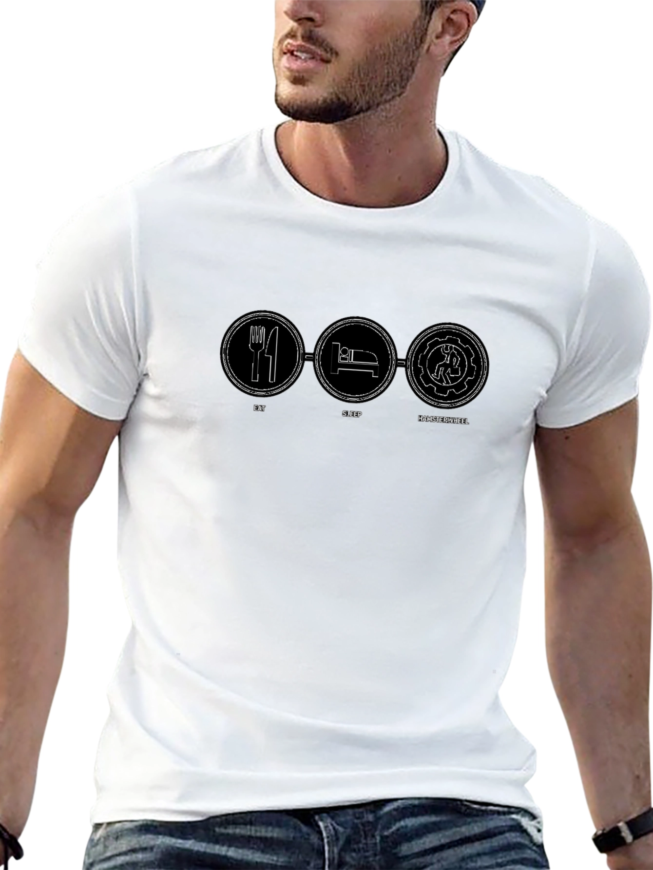 Eat Sleep Hamster Wheel Funny Graphic Tee