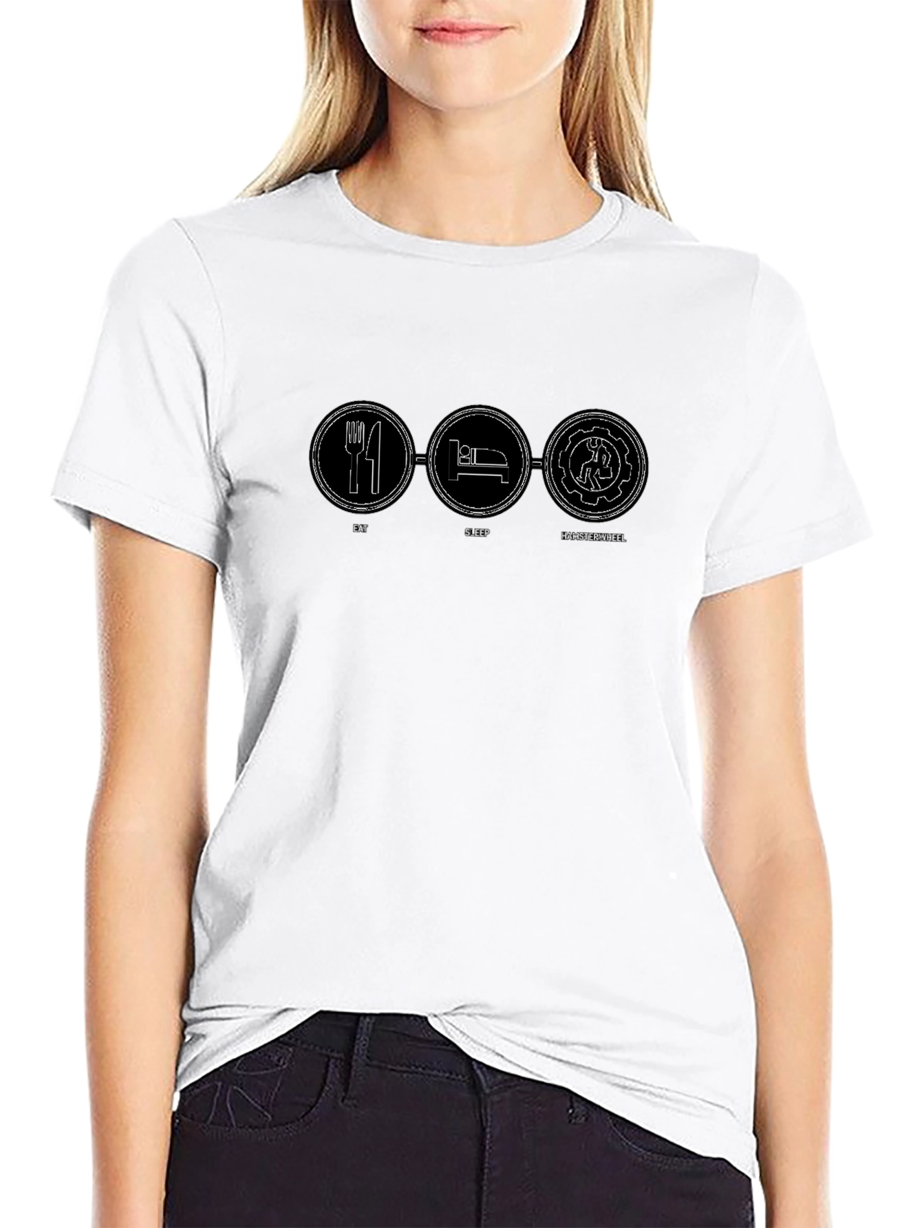 Eat Sleep Hamster Wheel Funny Graphic Tee