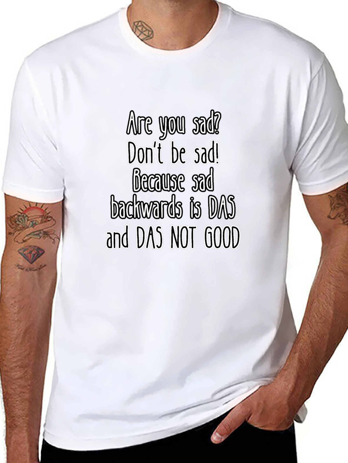 Funny Sad Backwards Graphic T-Shirt