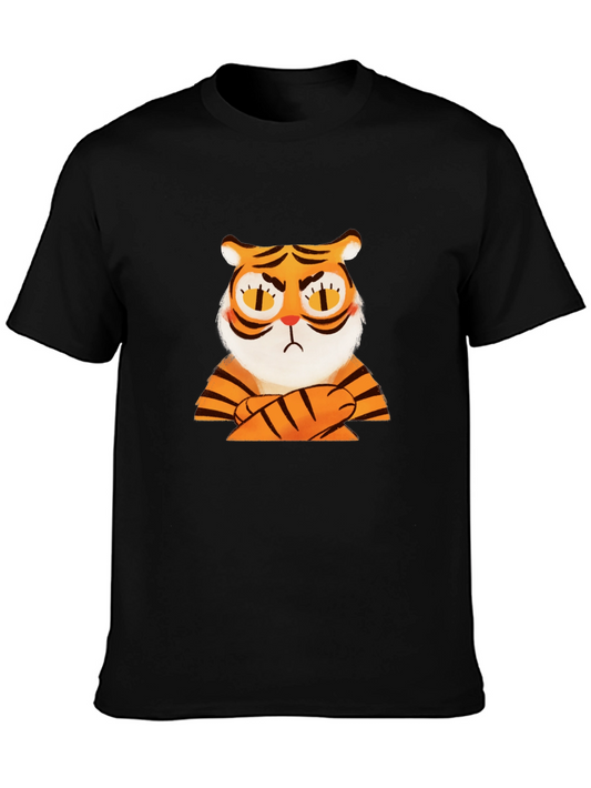 Grumpy Tiger Graphic T-Shirt - Black