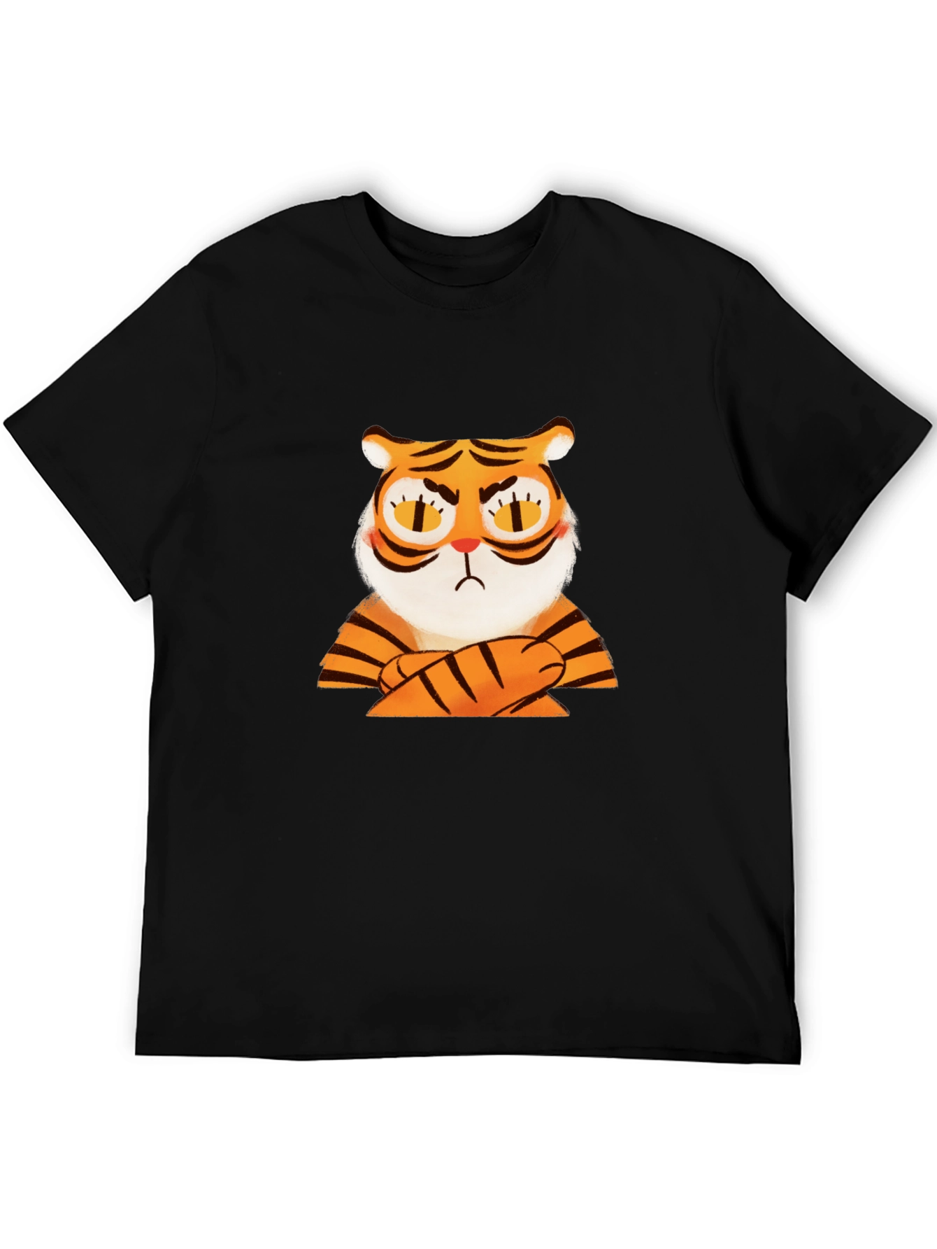 Grumpy Tiger Graphic T-Shirt - Black
