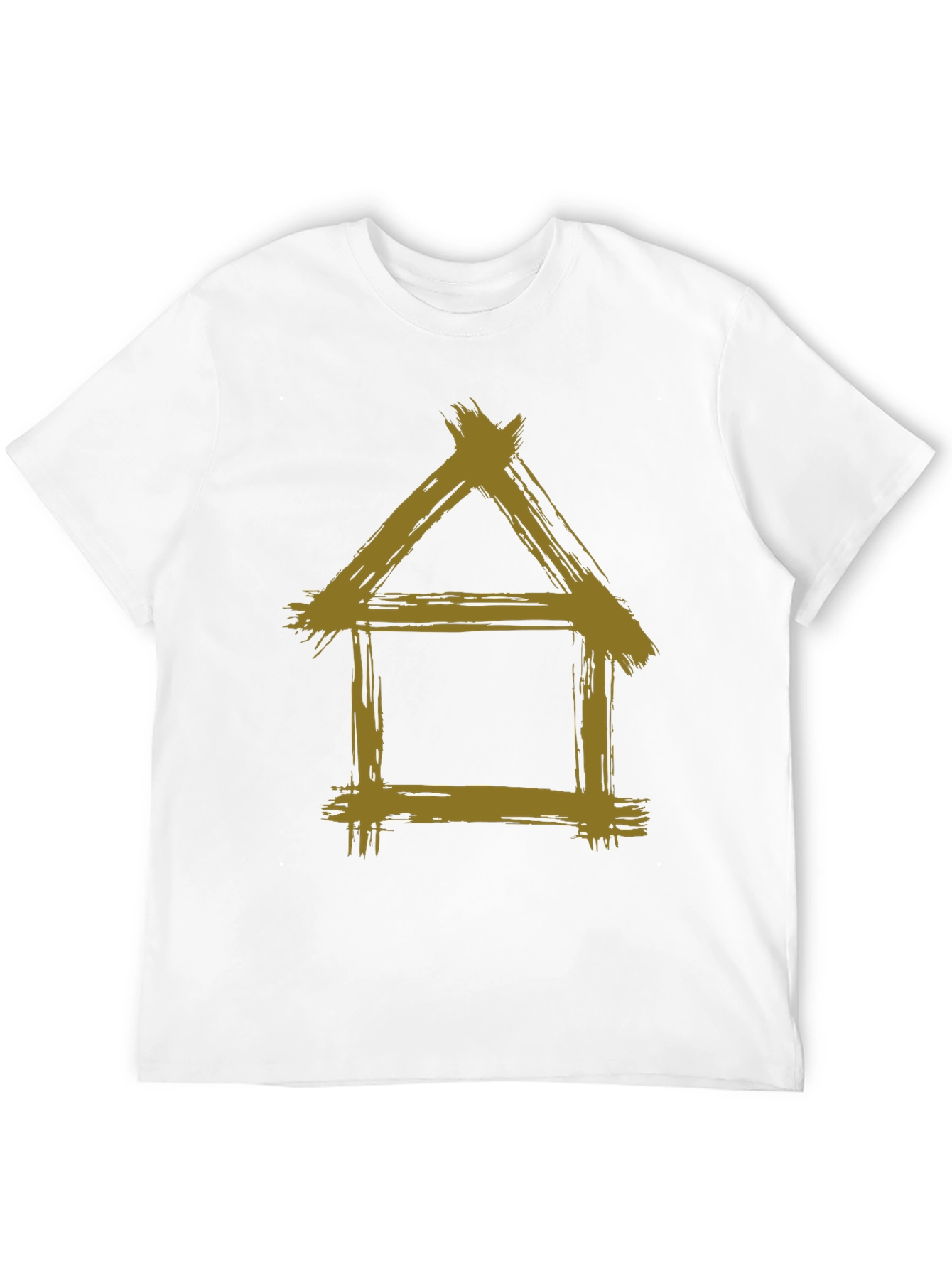 Rustic House Graphic Tee - Black Cotton T-Shirt