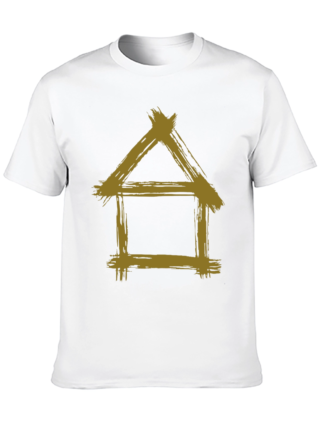 Rustic House Graphic Tee - Black Cotton T-Shirt