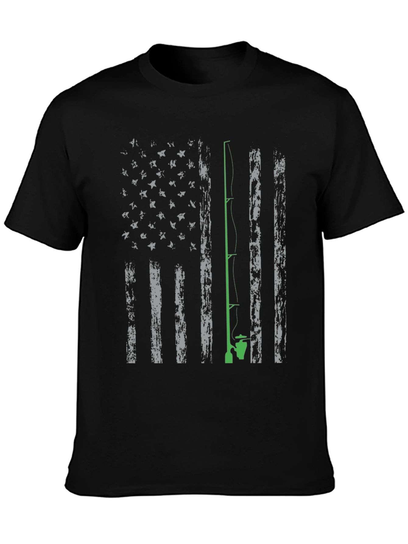 Fishing American Flag Graphic Tee