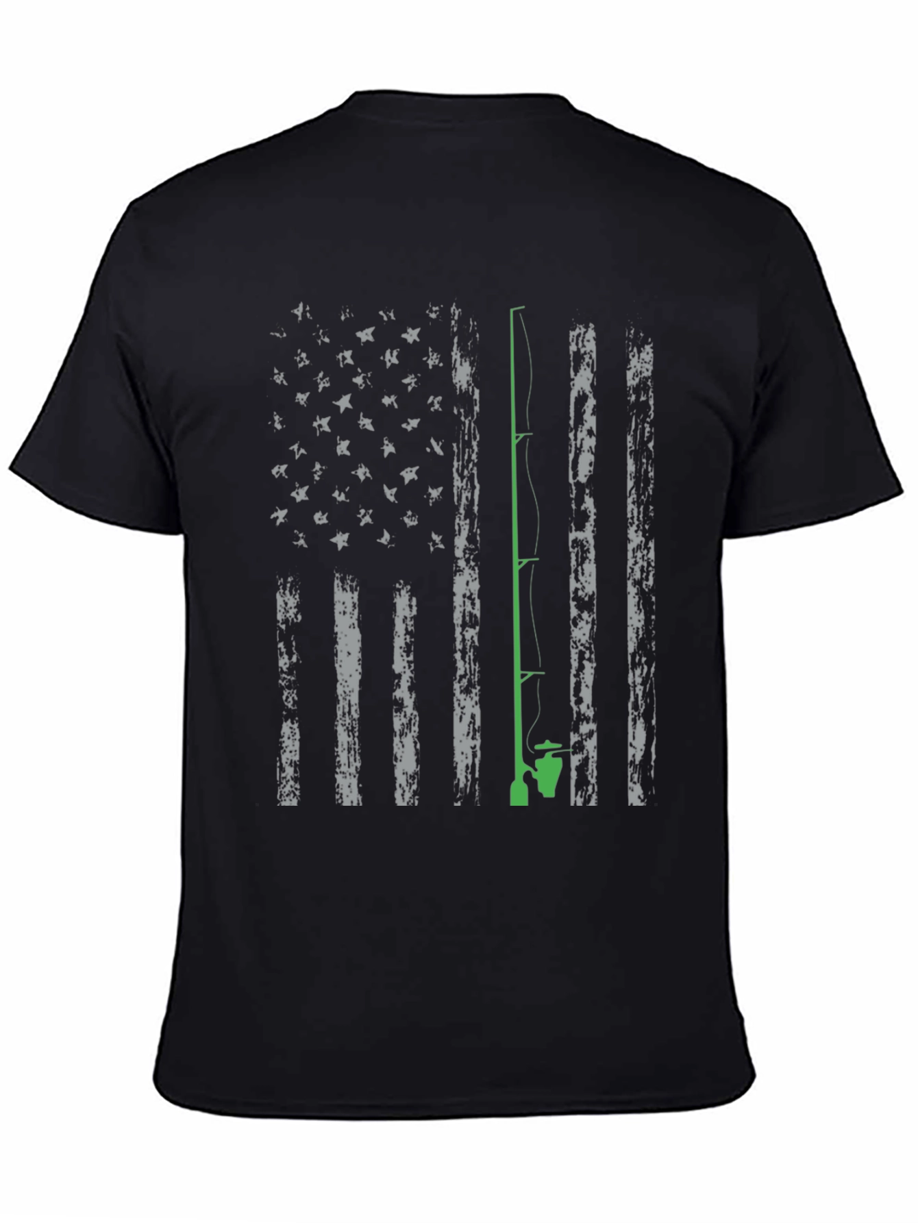 Fishing American Flag Graphic Tee
