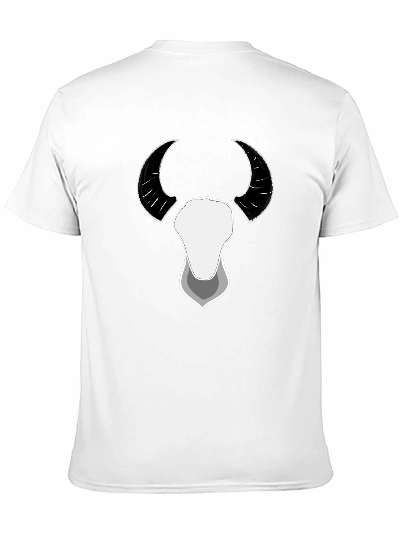 Bull Horns Graphic Print Black Tee
