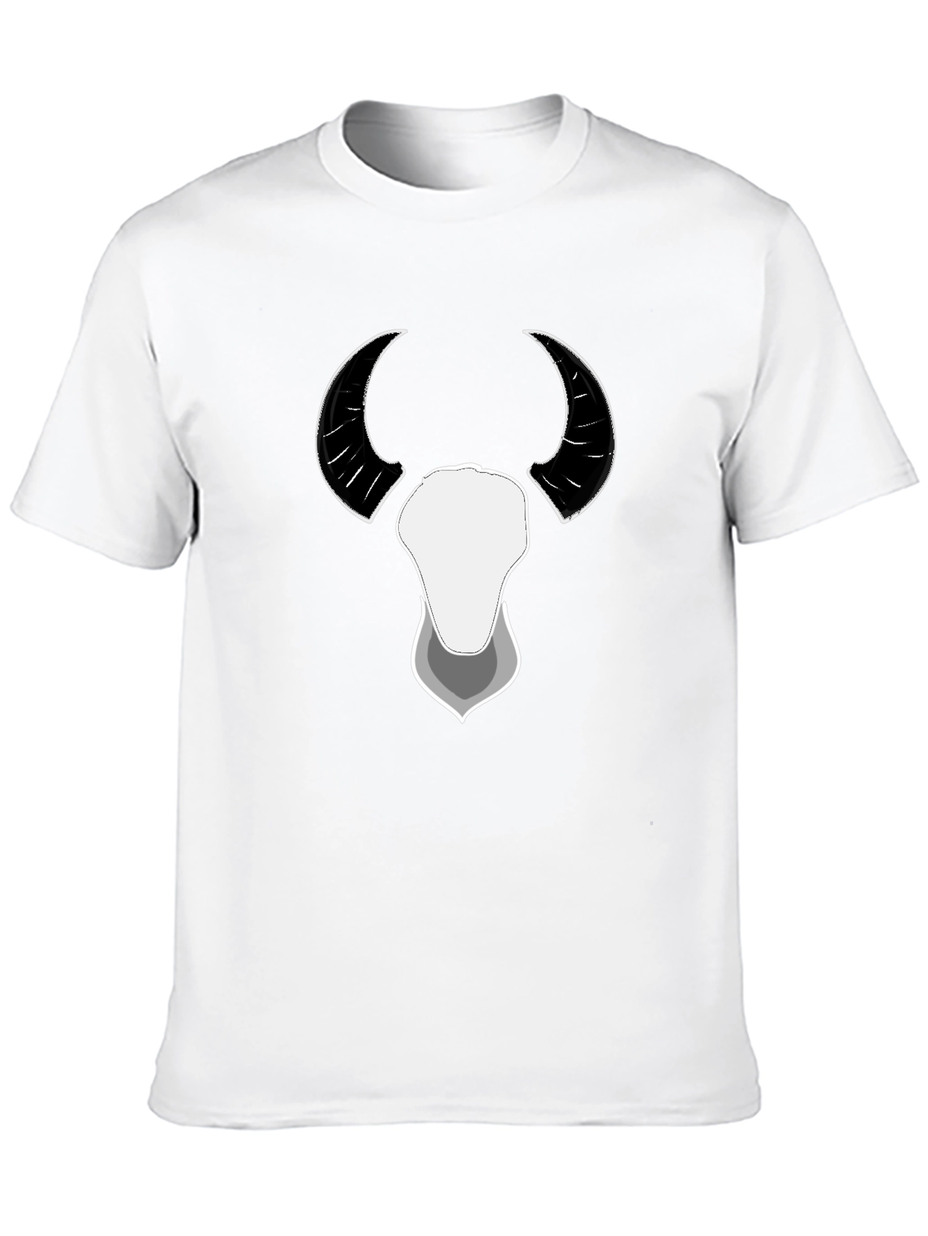 Bull Horns Graphic Print Black Tee