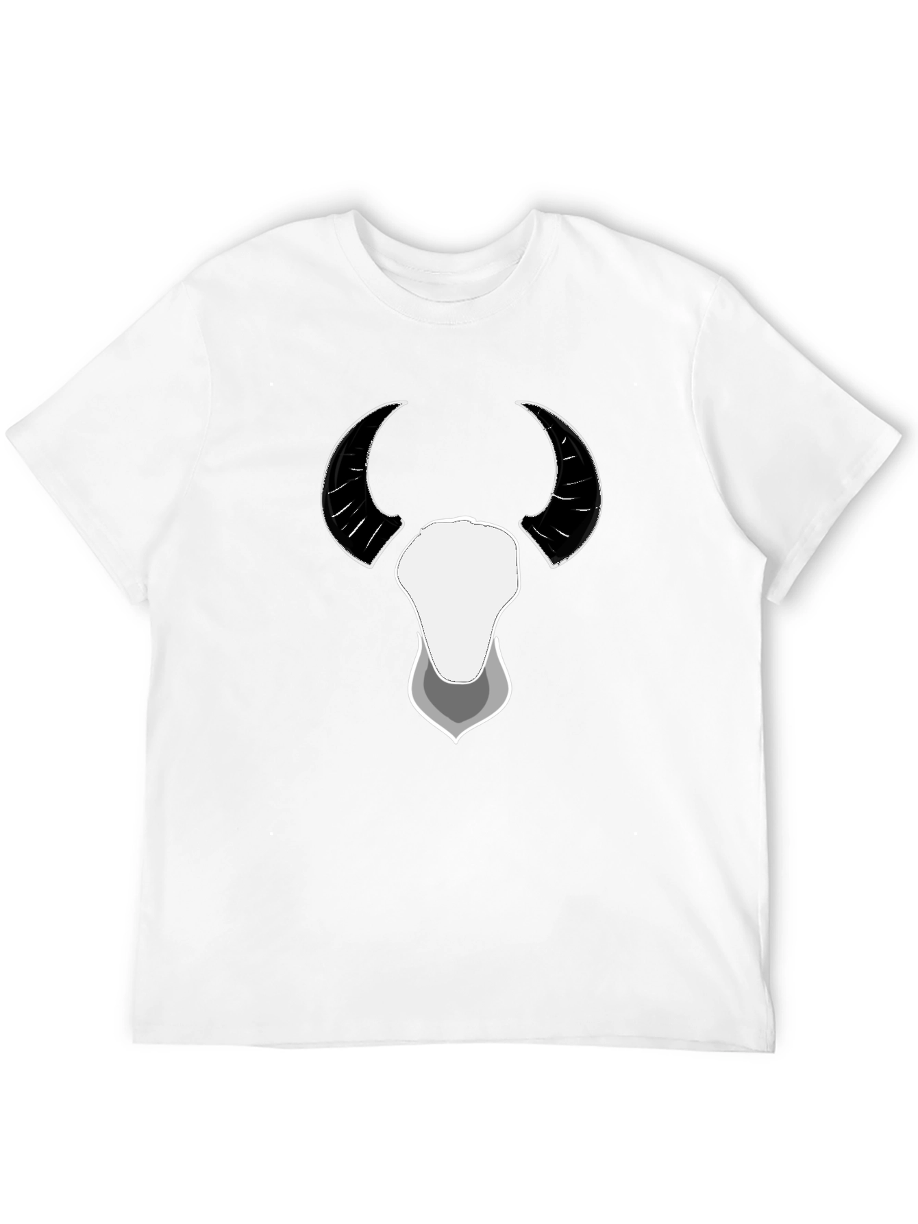 Bull Horns Graphic Print Black Tee