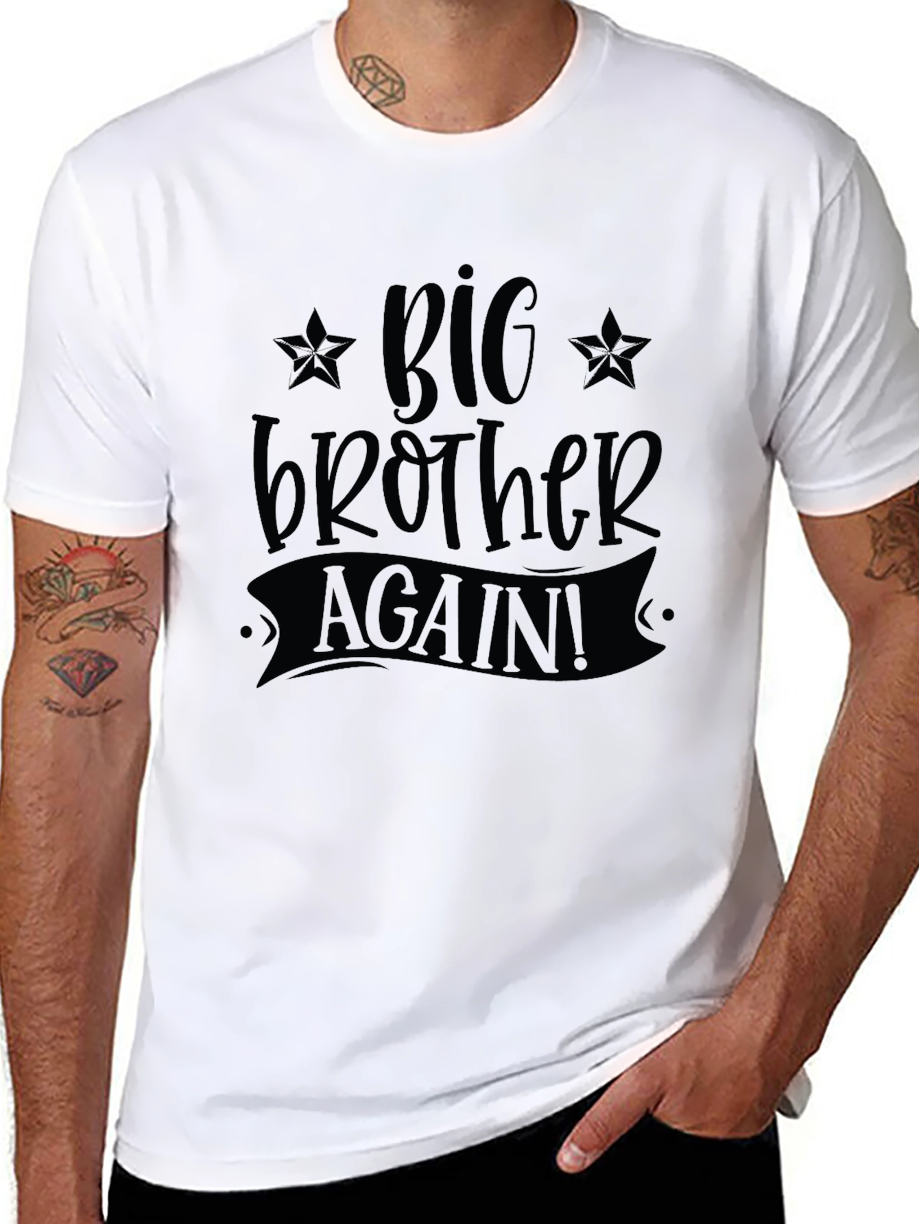 Big Brother Again! Black Graphic T-Shirt