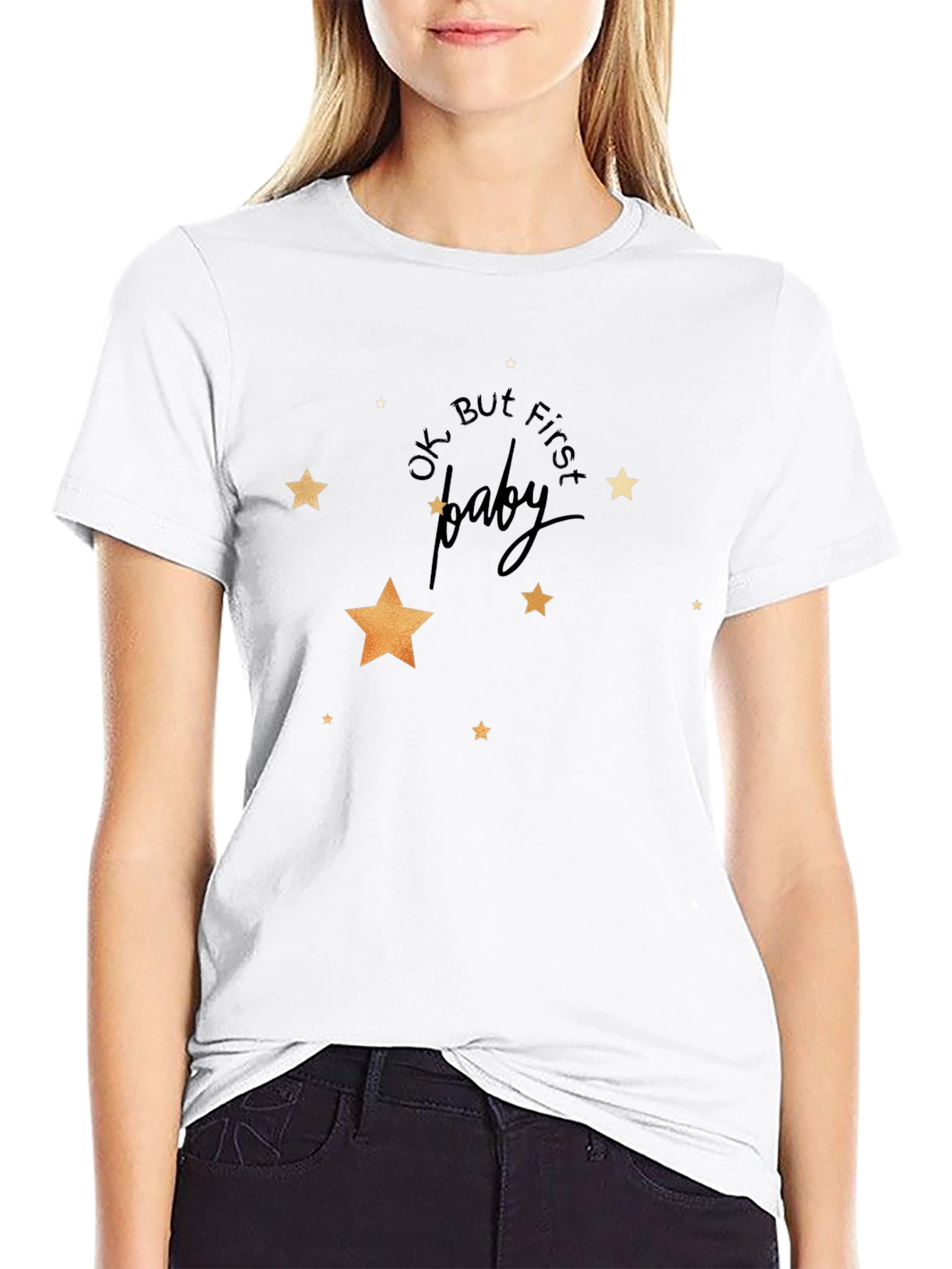 Trendy Ok But First Baby Graphic Tee