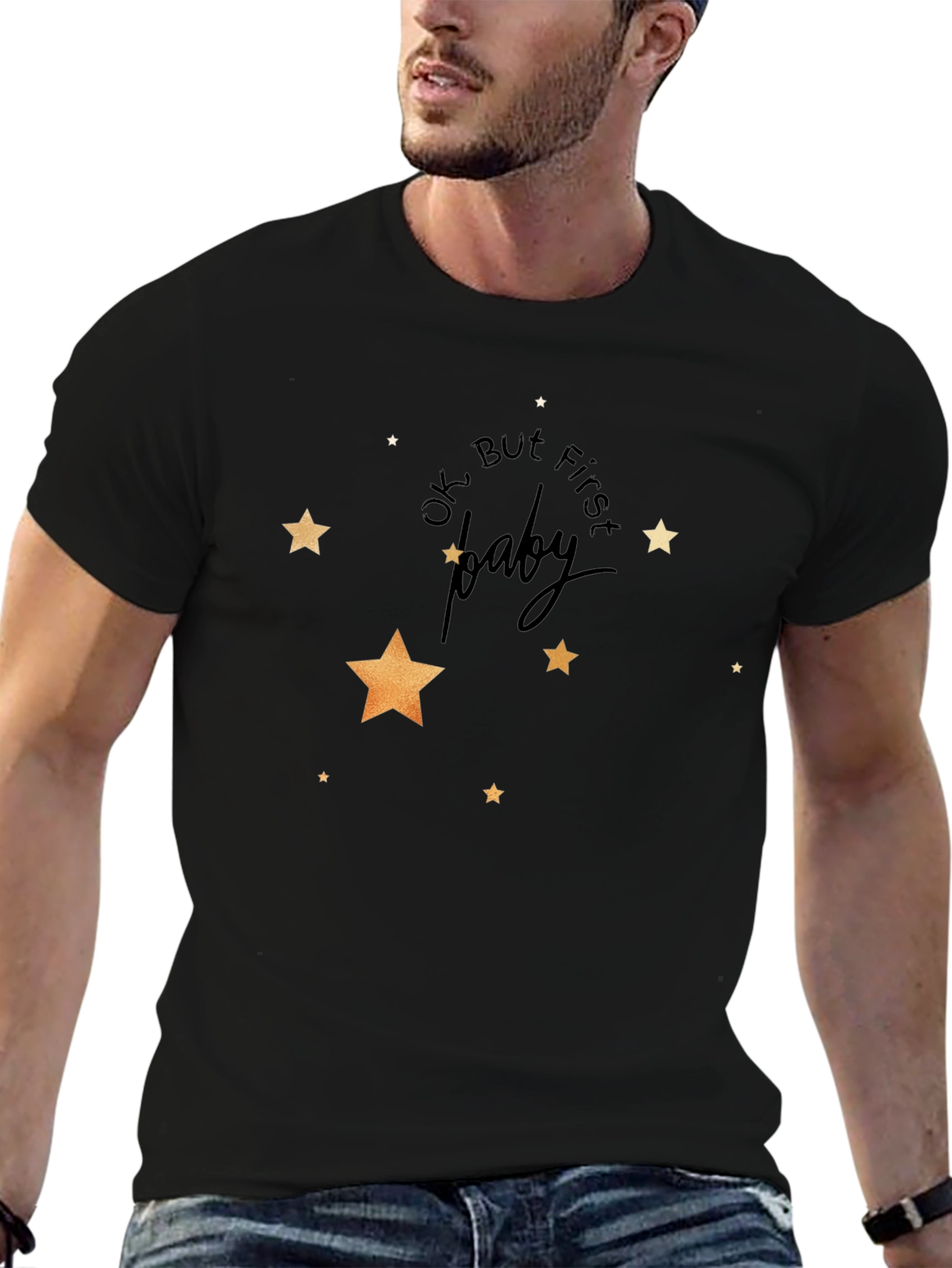 Trendy Ok But First Baby Graphic Tee