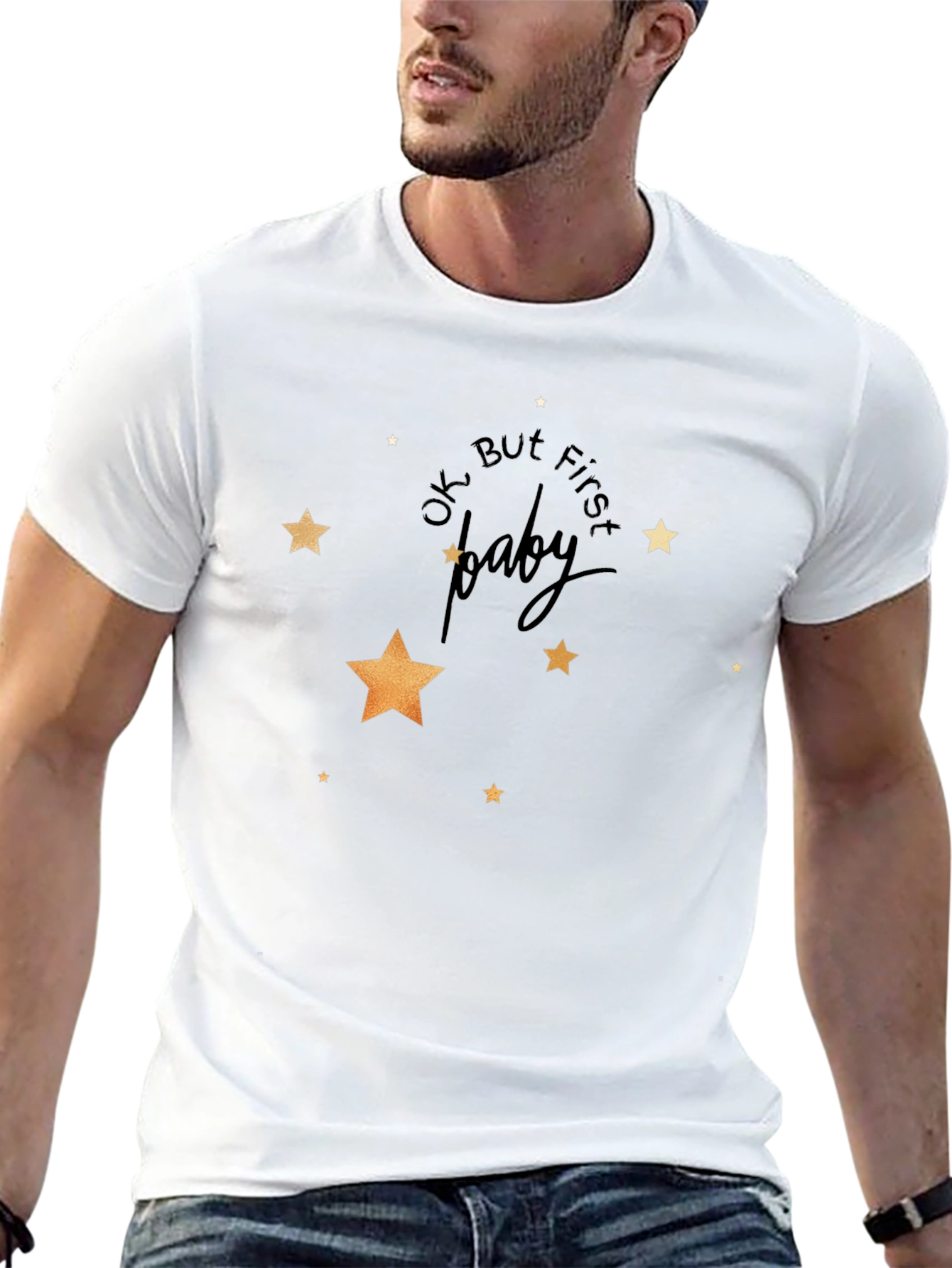 Trendy Ok But First Baby Graphic Tee