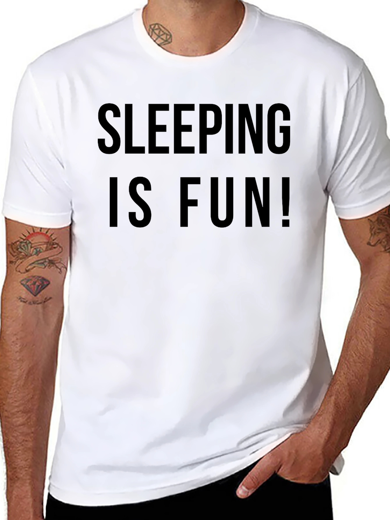 Sleeping is Fun Black T-Shirt