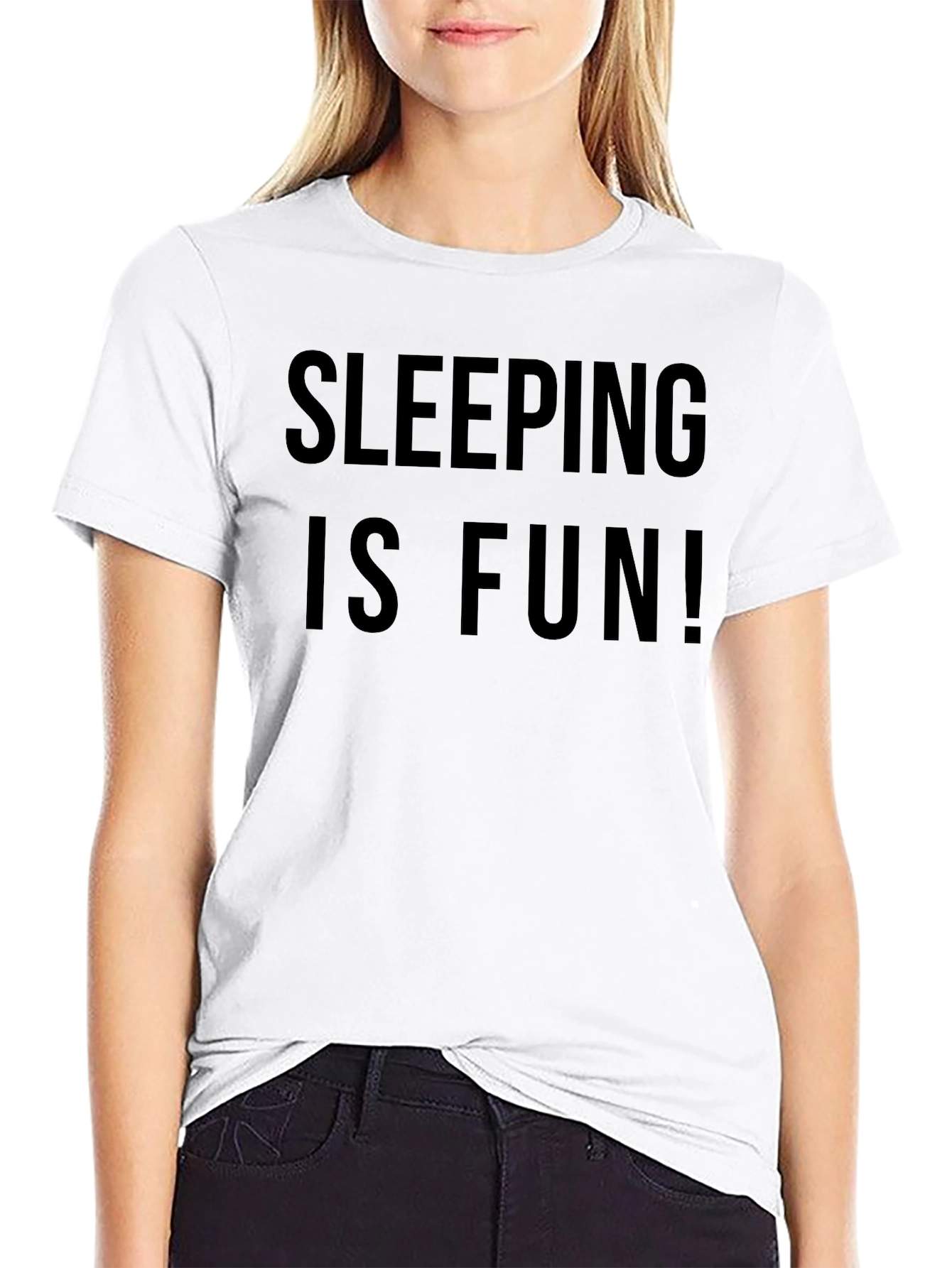 Sleeping is Fun Black T-Shirt