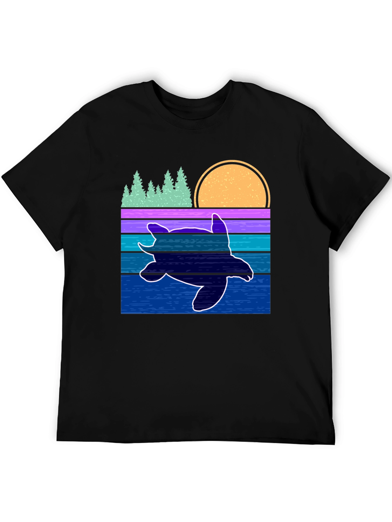 Retro Turtle Sunset Graphic Tee