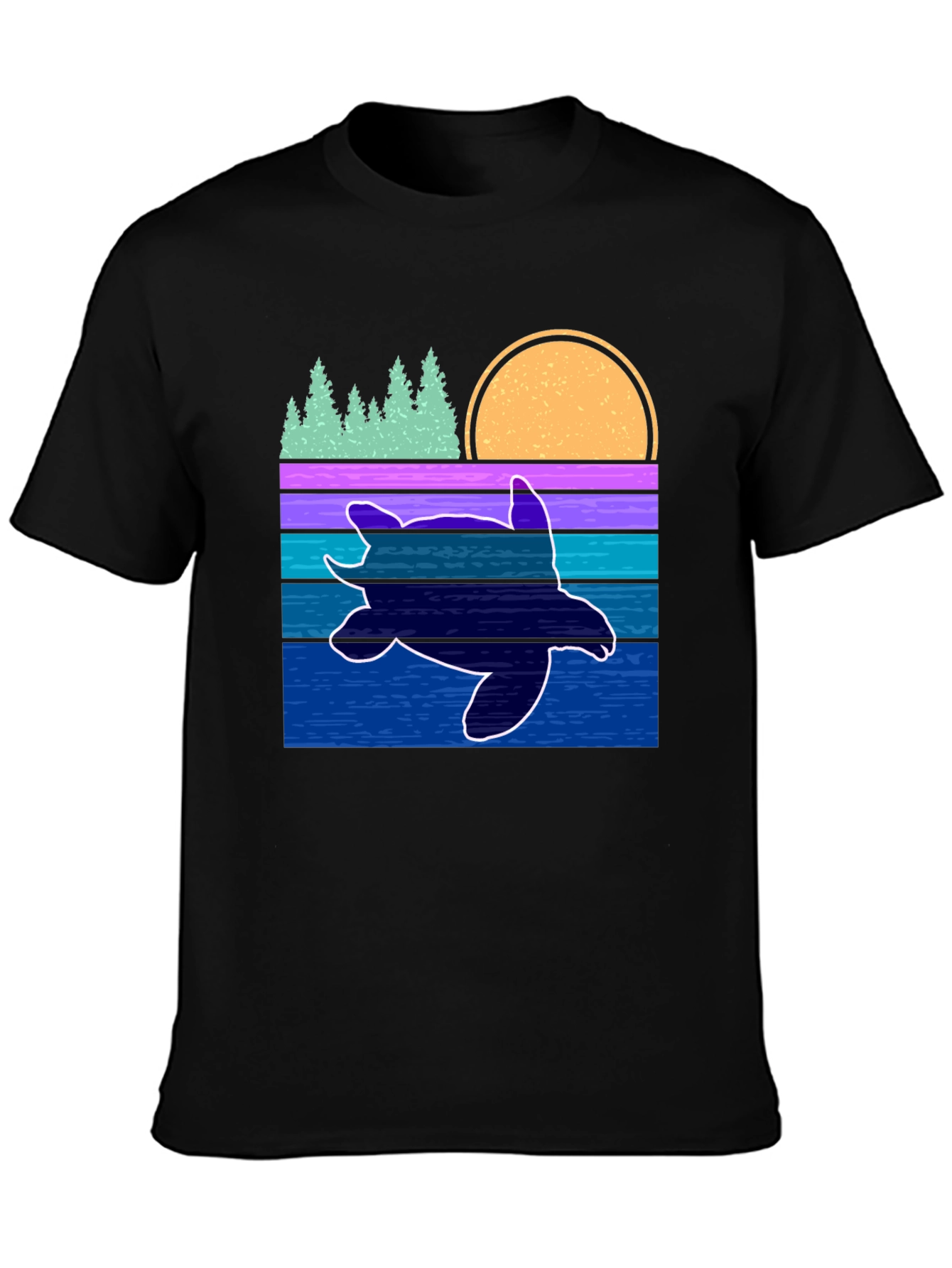 Retro Turtle Sunset Graphic Tee