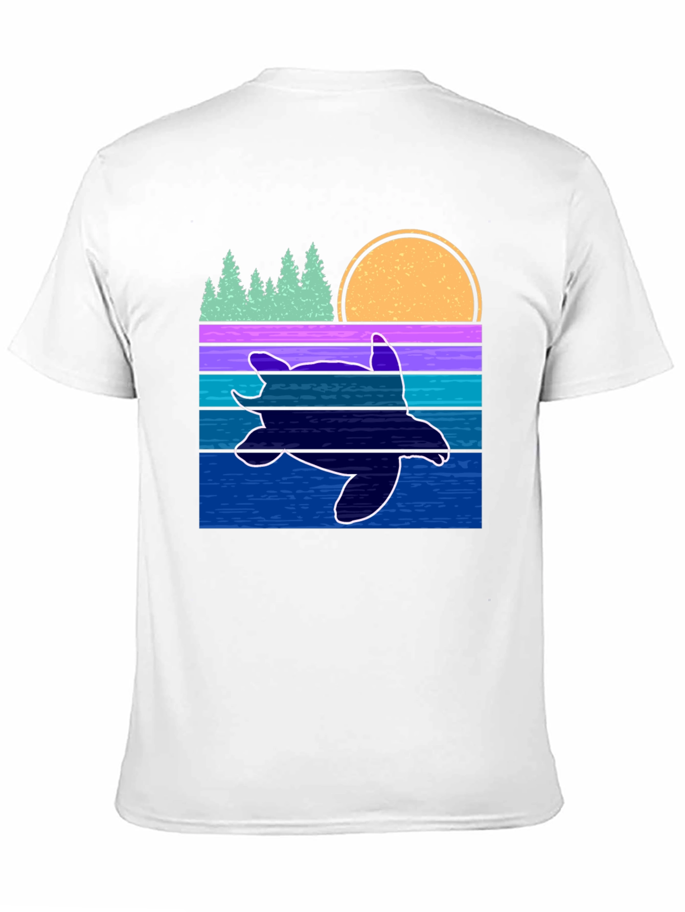 Retro Turtle Sunset Graphic Tee