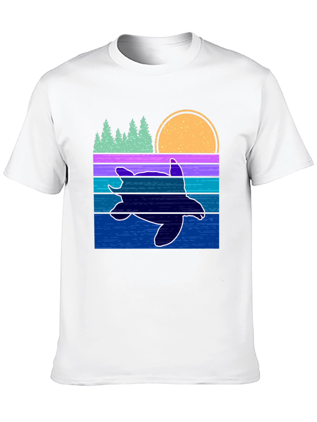 Retro Turtle Sunset Graphic Tee