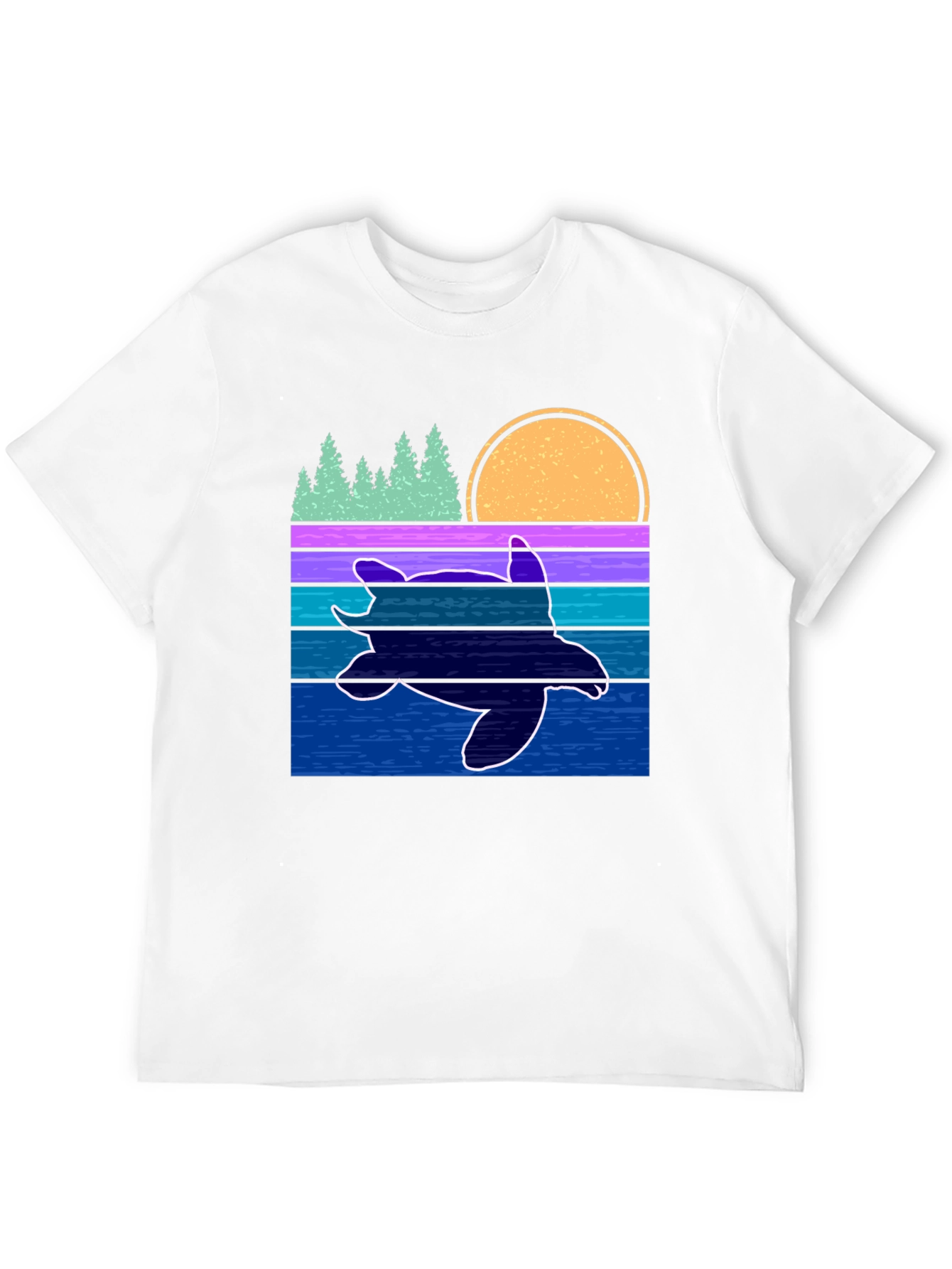 Retro Turtle Sunset Graphic Tee