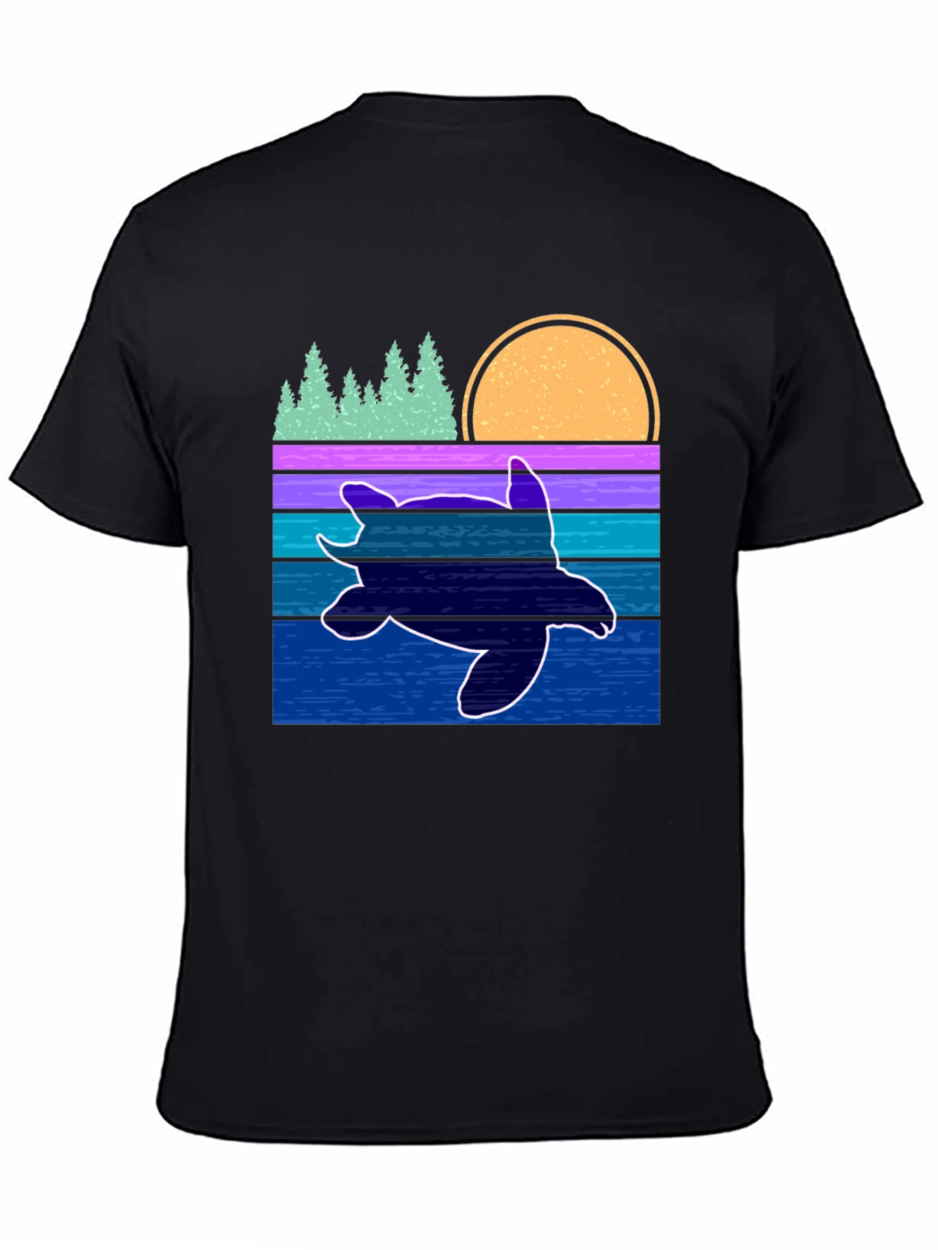 Retro Turtle Sunset Graphic Tee