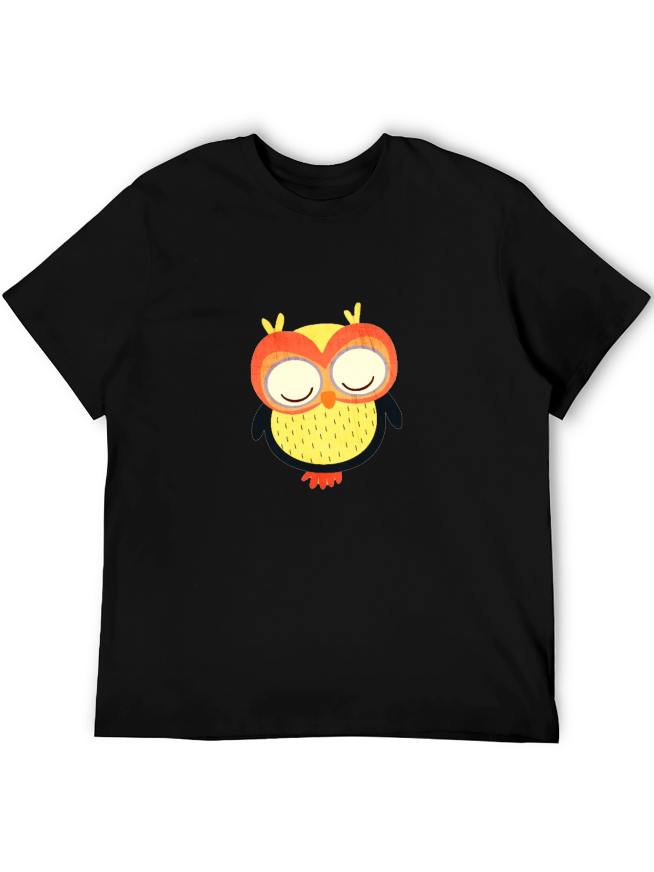 Owl Graphic Tee - Black Cotton Comfort