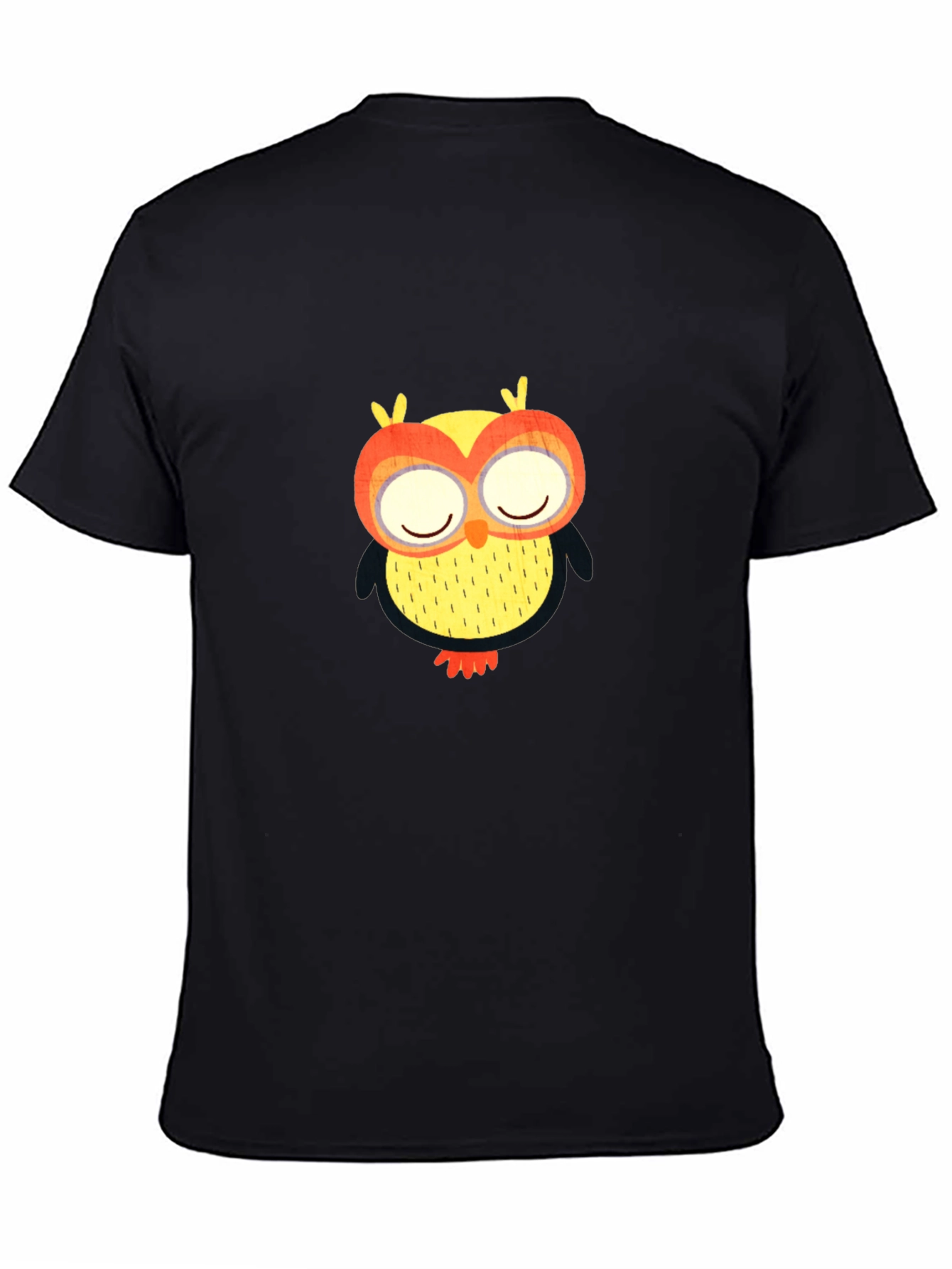 Owl Graphic Tee - Black Cotton Comfort