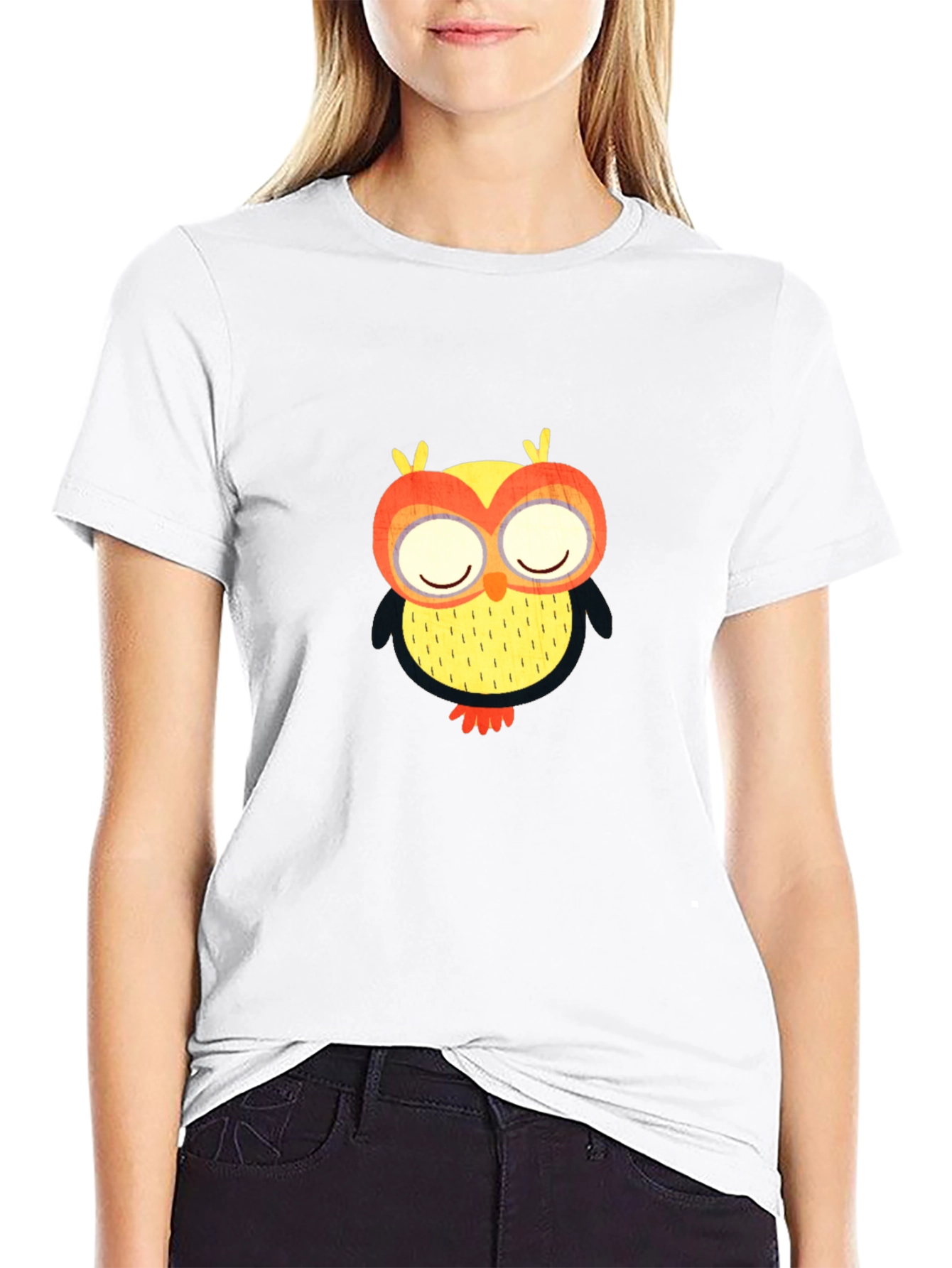 Owl Graphic Tee - Black Cotton Comfort