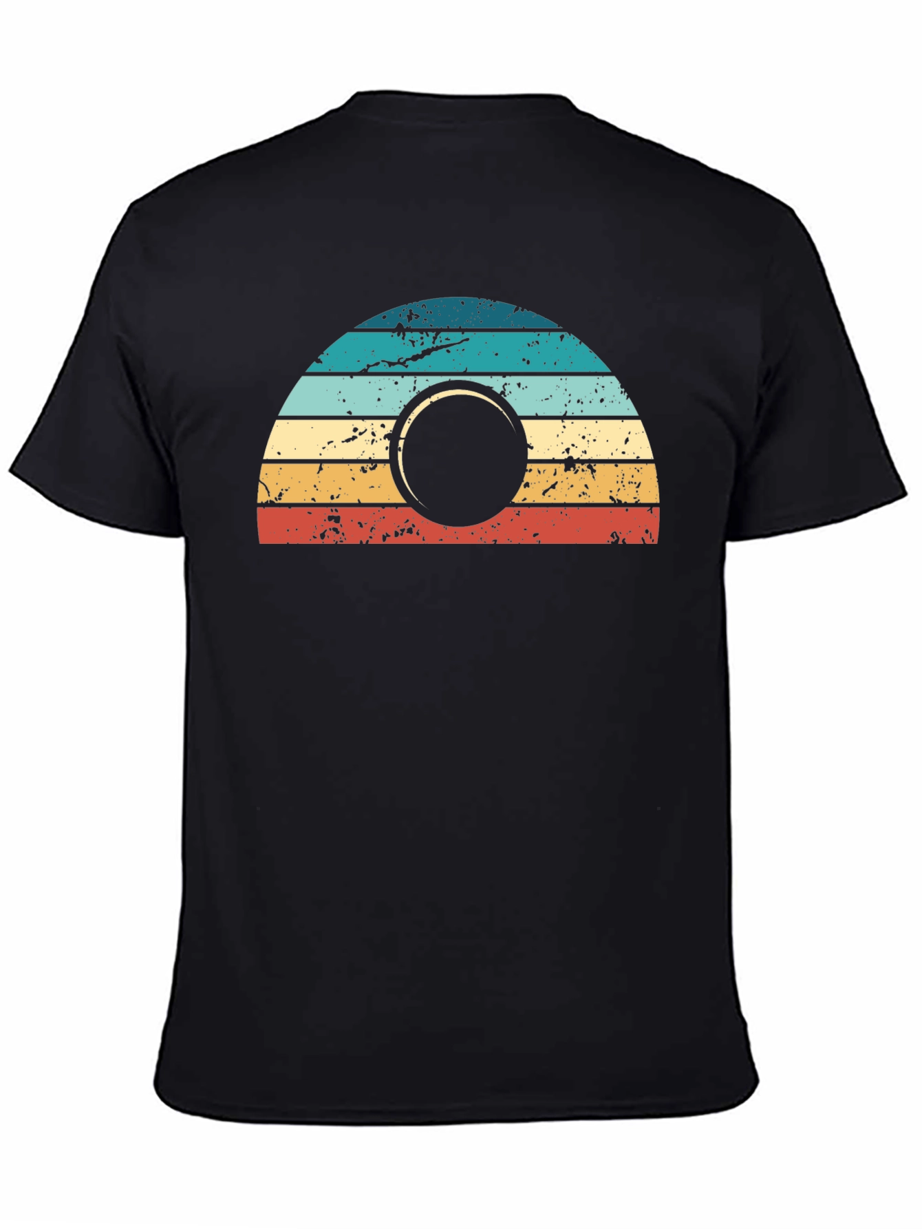 Retro Sunset Graphic Tee - Mens Black T-Shirt