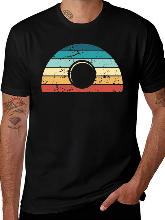 Retro Sunset Graphic Tee - Mens Black T-Shirt