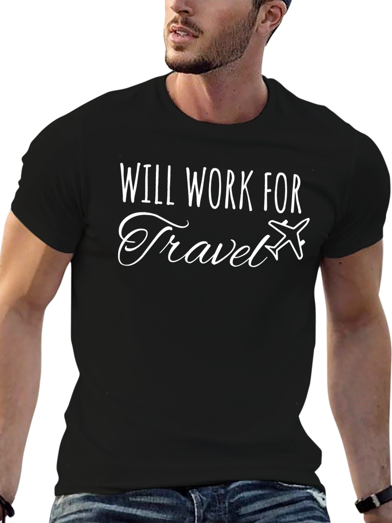 Will Work for Travel Graphic T-Shirt
