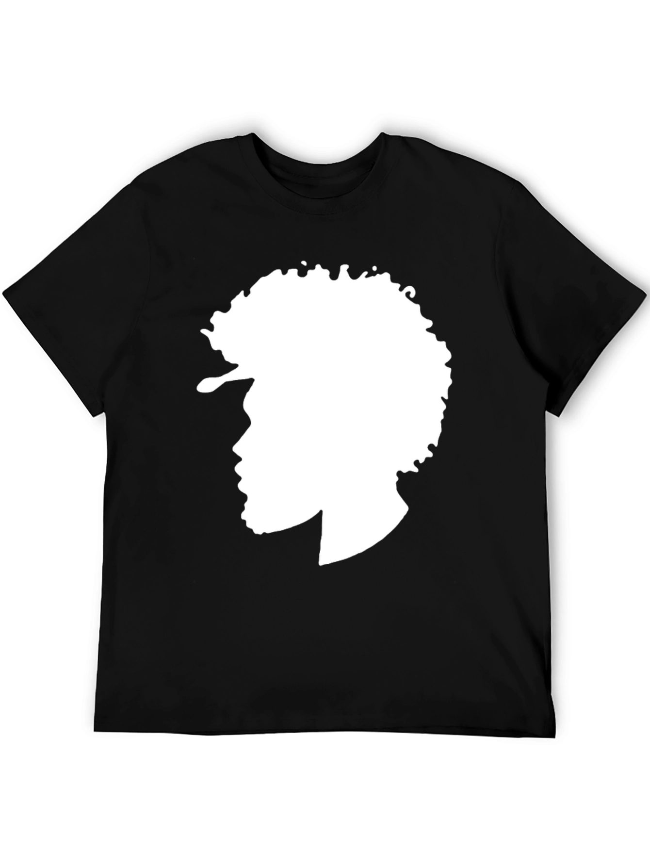 Afro Silhouette Graphic Tee - Stylish Black T-Shirt