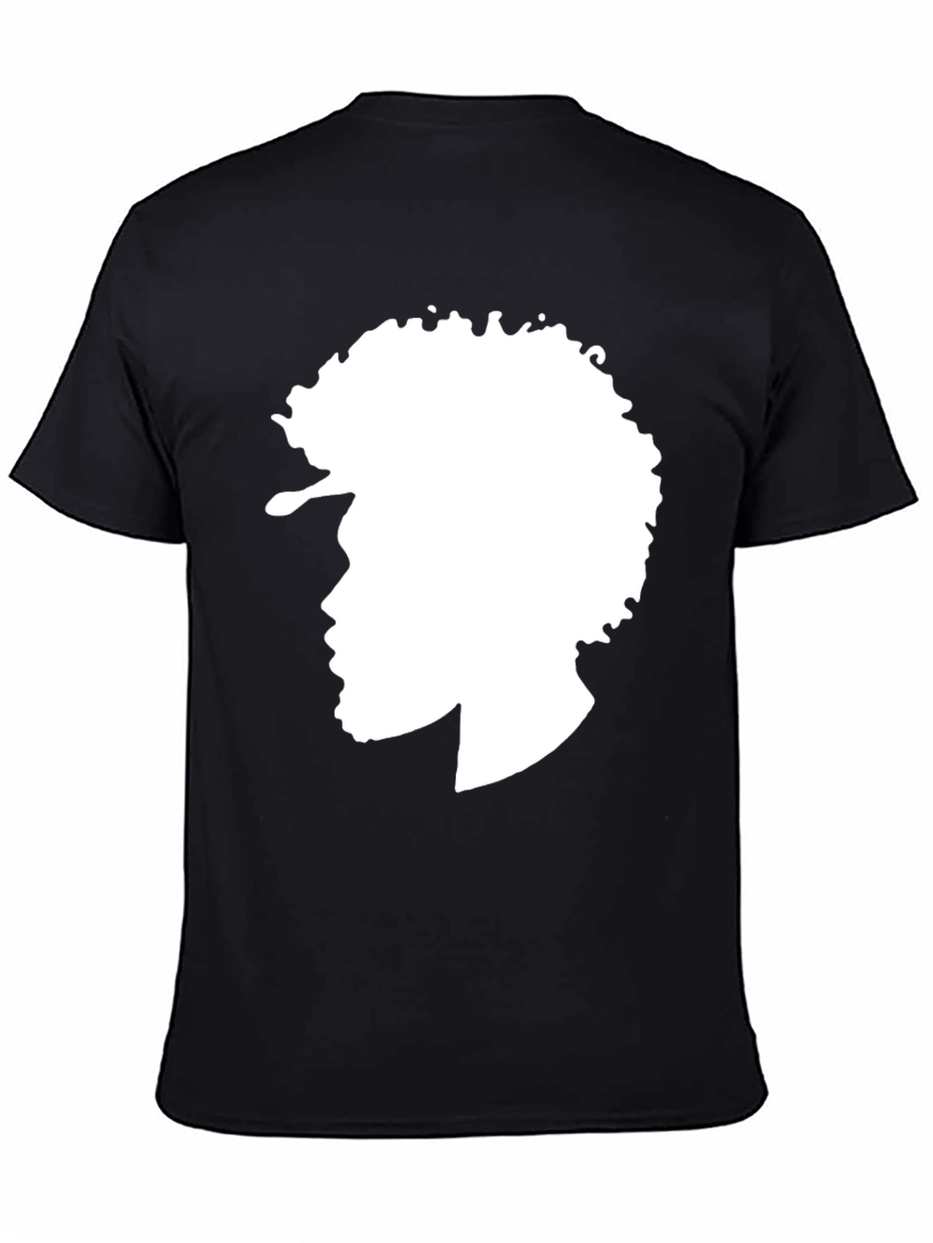Afro Silhouette Graphic Tee - Stylish Black T-Shirt