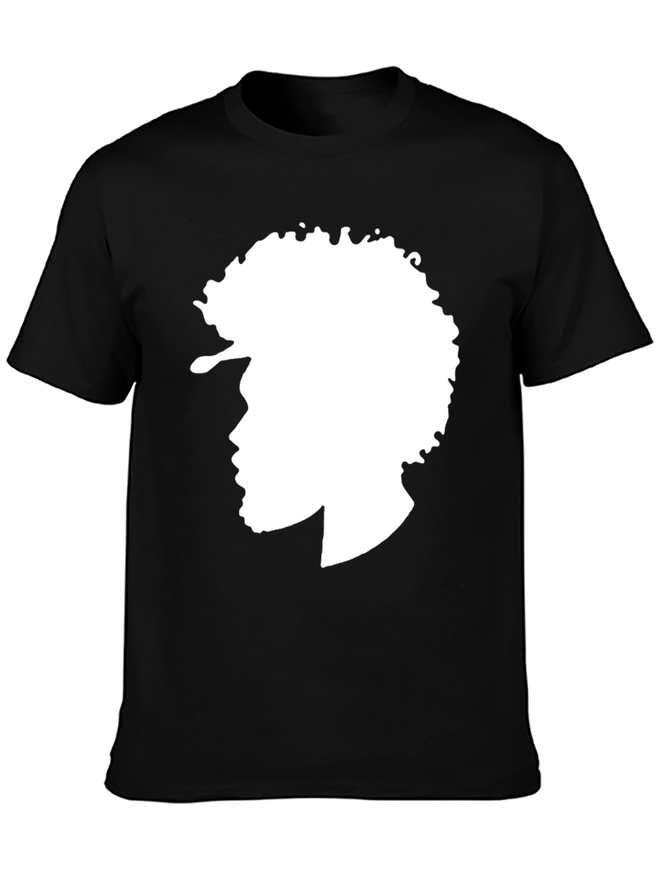 Afro Silhouette Graphic Tee - Stylish Black T-Shirt