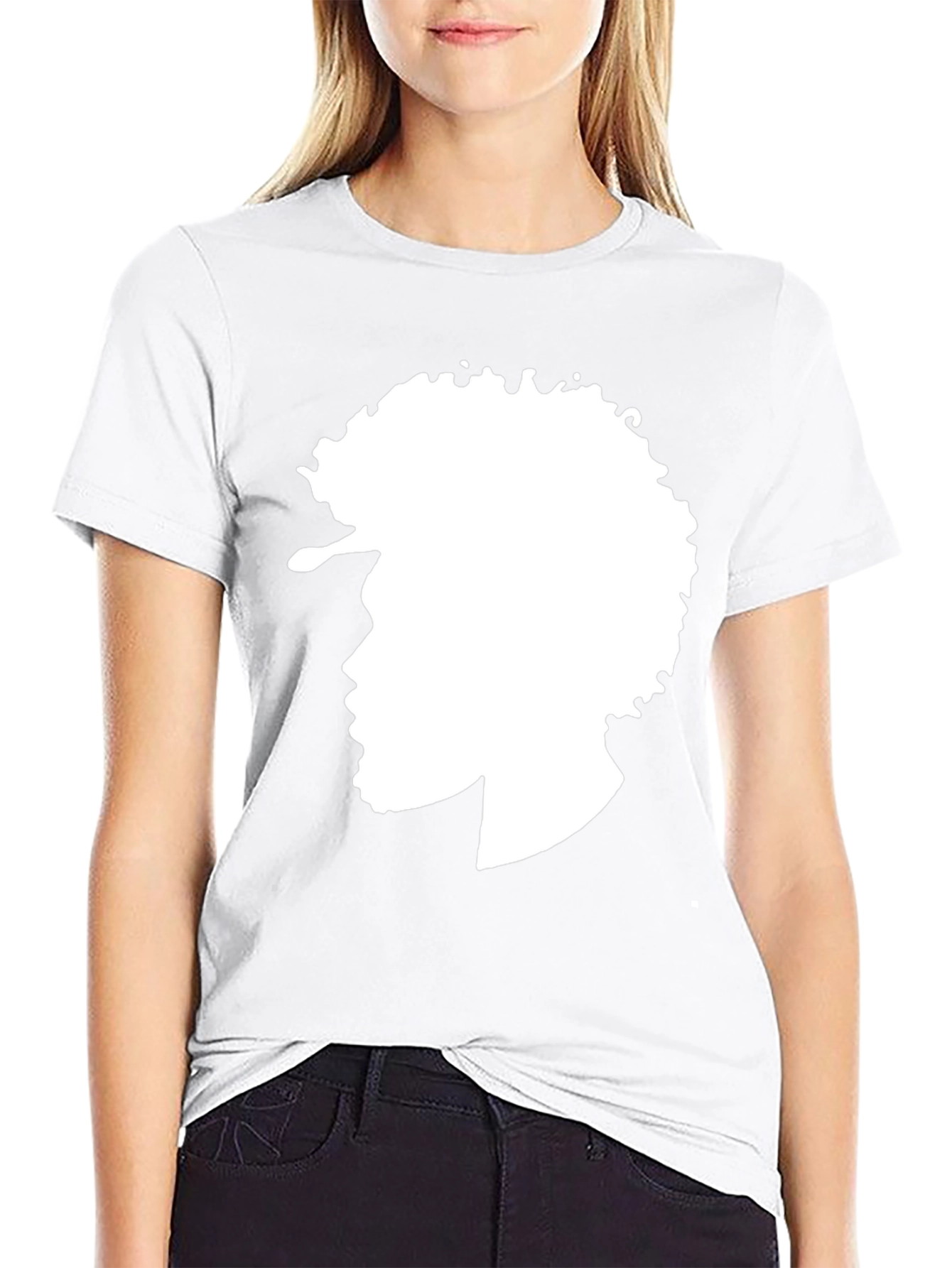 Afro Silhouette Graphic Tee - Stylish Black T-Shirt