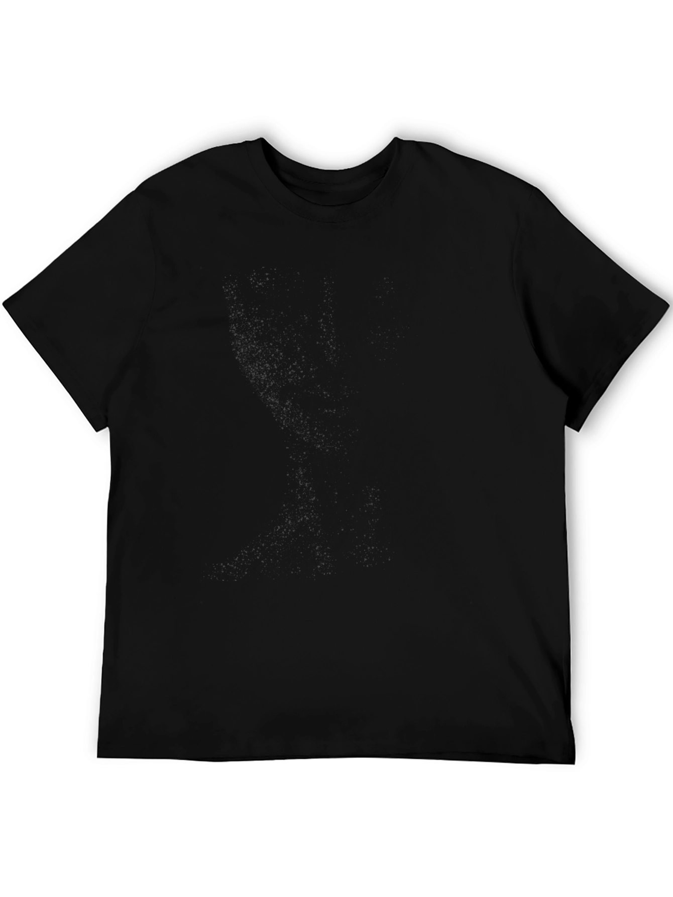 Mens Solid Black Casual T-Shirt