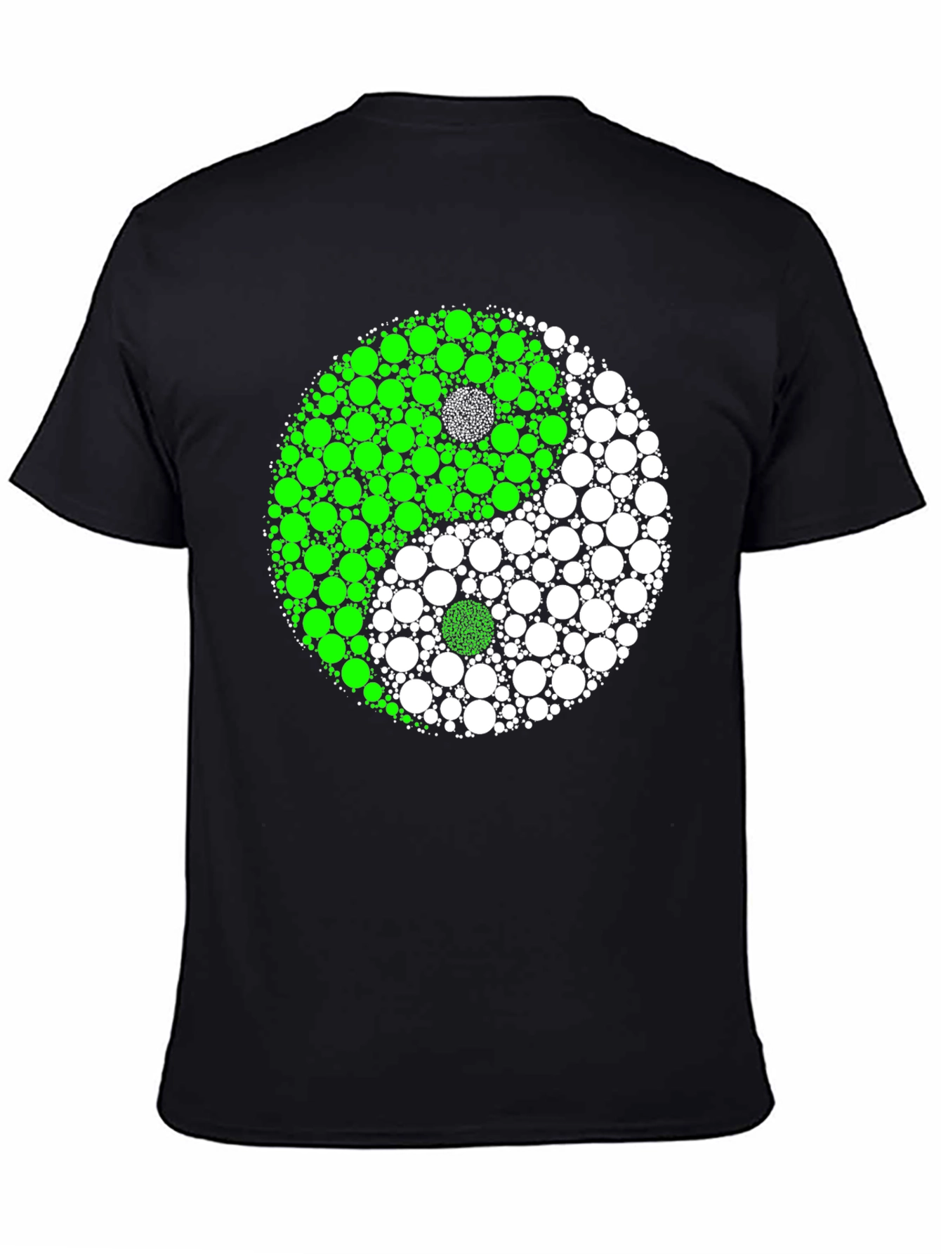 Yin Yang Circle Patterned Graphic T-Shirt