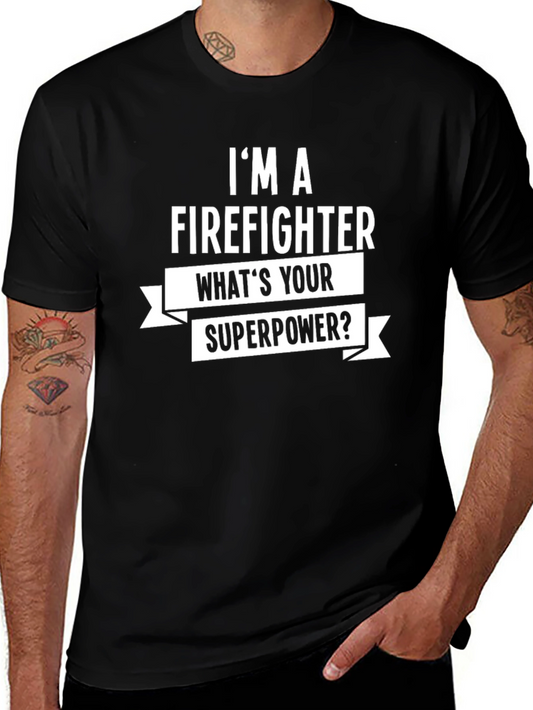 Firefighter Superpower Graphic Tee - Black