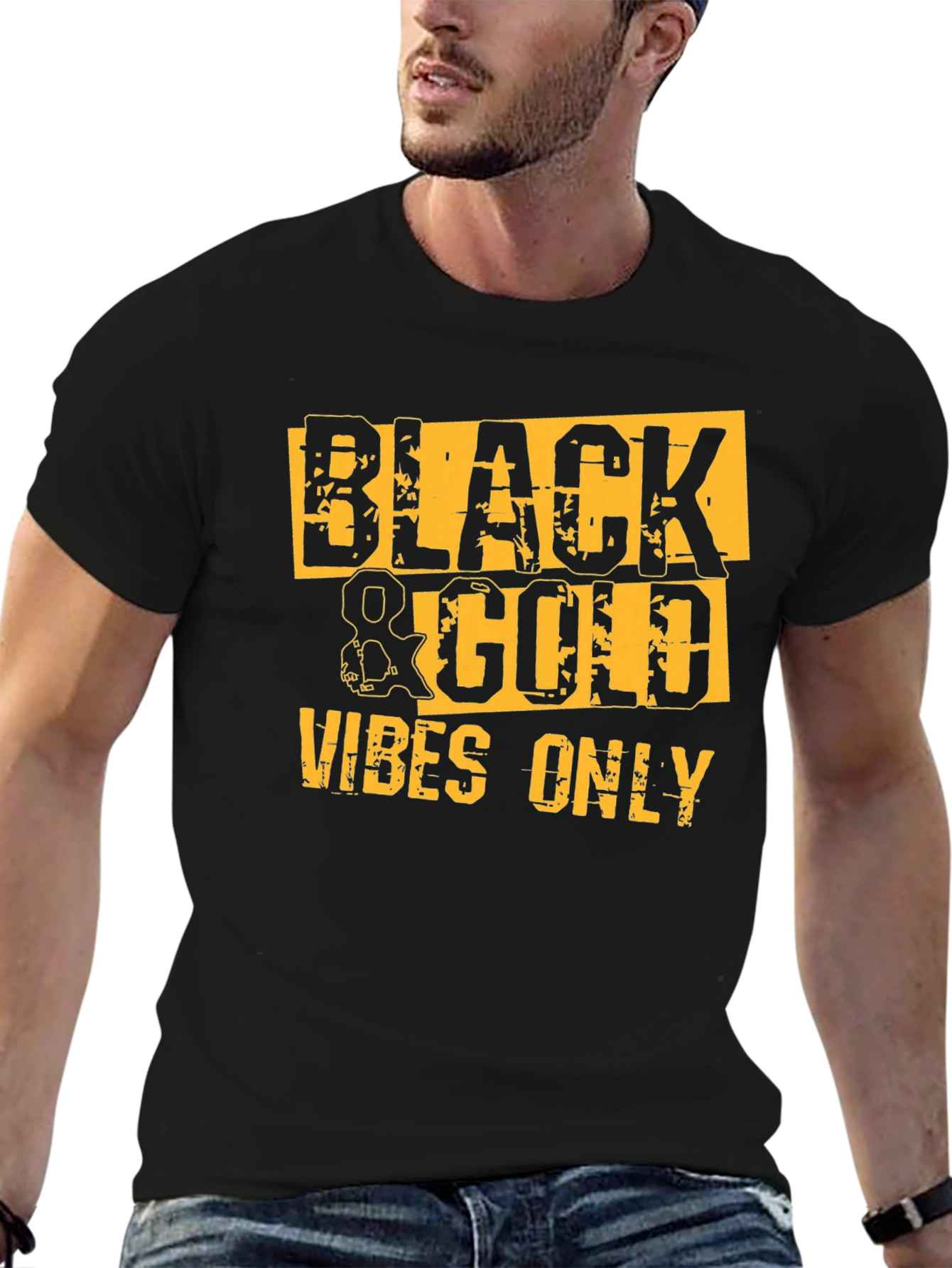 Black & Gold Vibes Only Graphic Tee