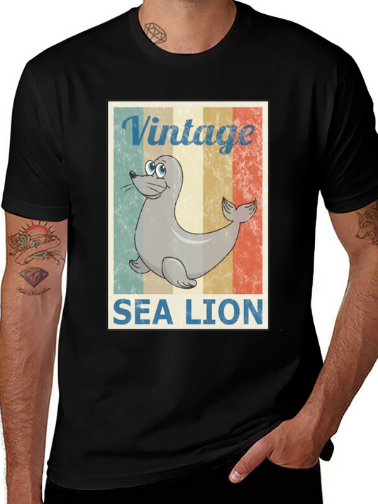 Vintage Sea Lion Graphic T-Shirt