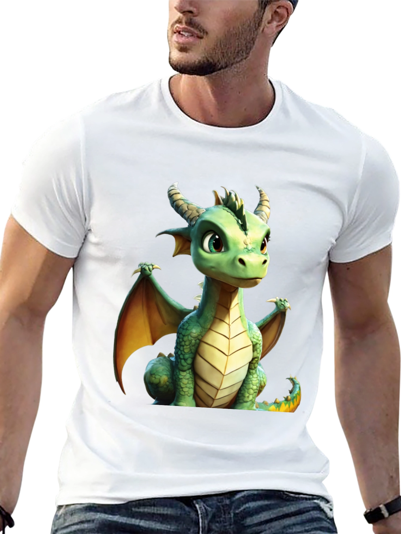 Cute Dragon Graphic Tee - Black T-Shirt