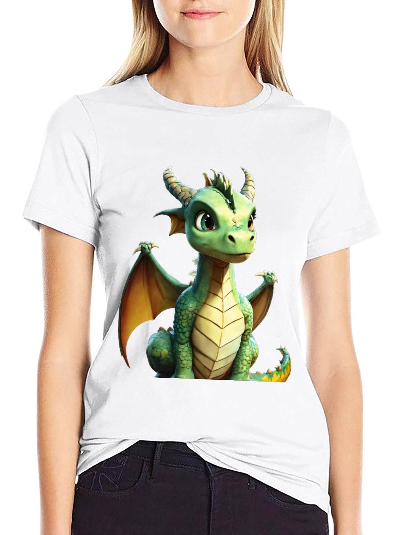 Cute Dragon Graphic Tee - Black T-Shirt