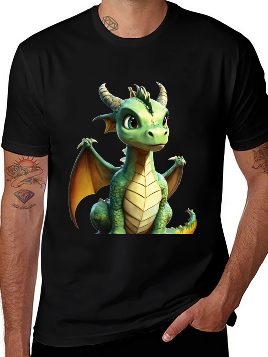 Cute Dragon Graphic Tee - Black T-Shirt