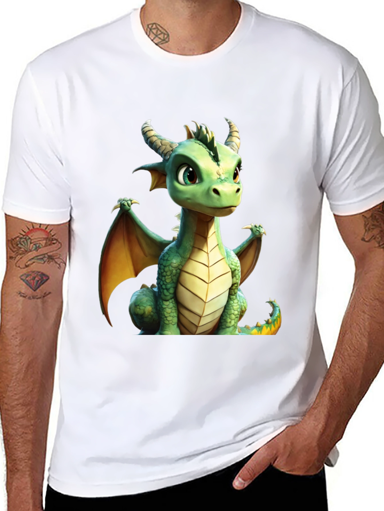 Cute Dragon Graphic Tee - Black T-Shirt