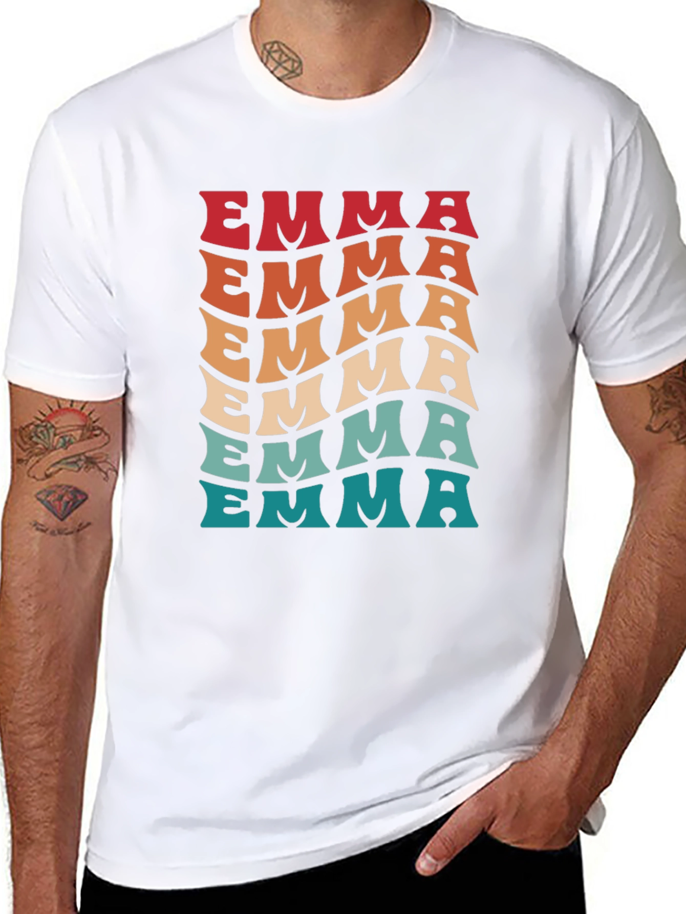 Emma Retro Wave T-Shirt - Custom Name Tee