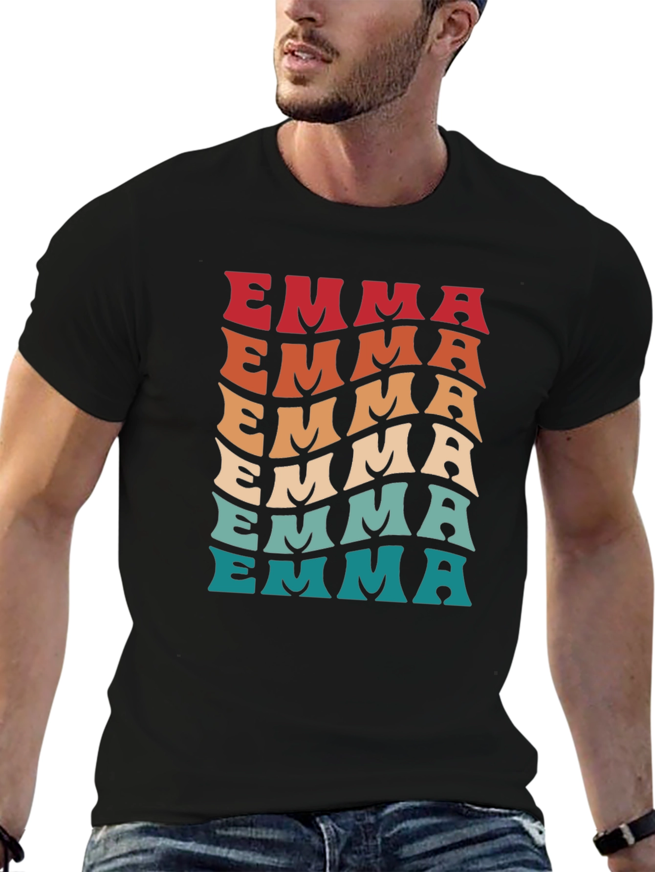 Emma Retro Wave T-Shirt - Custom Name Tee