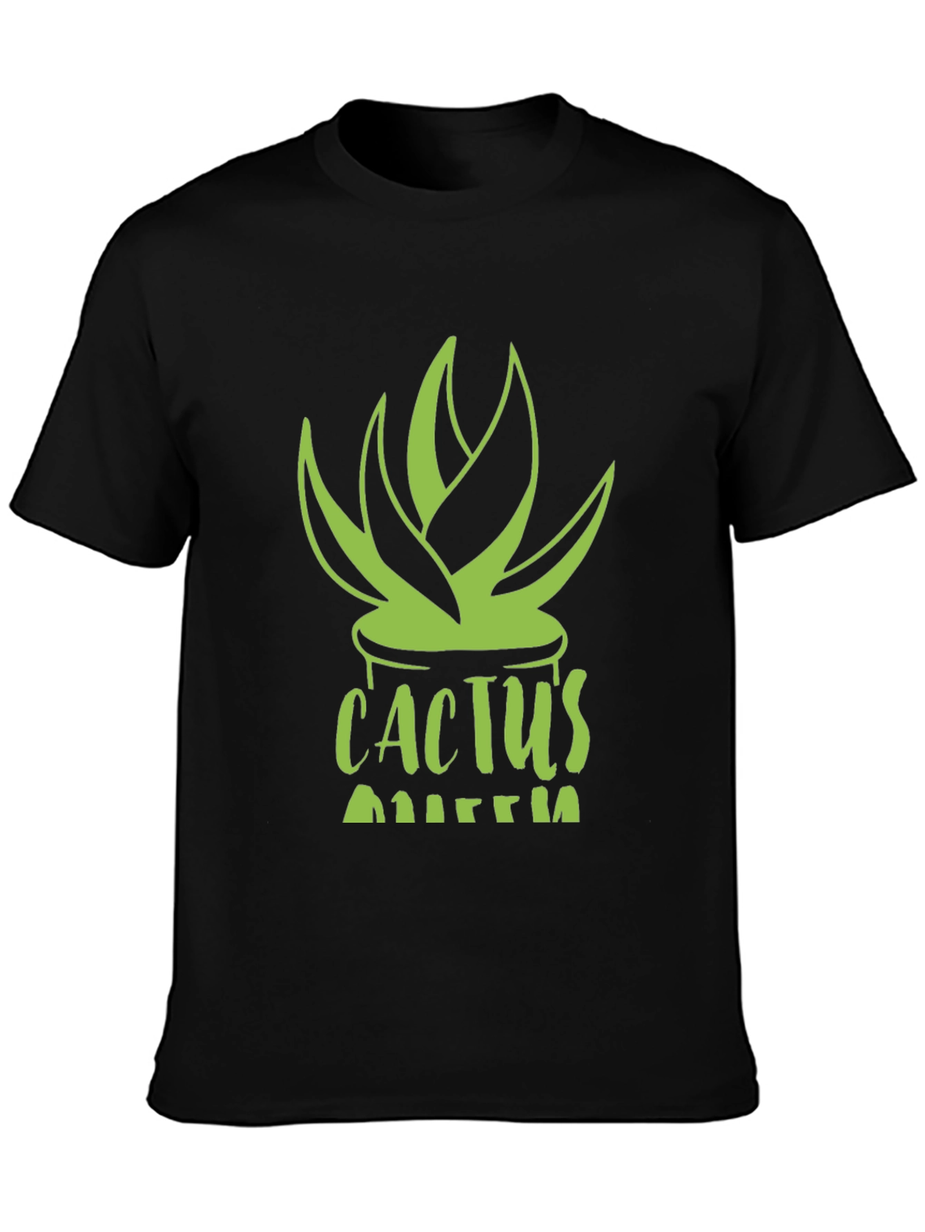 Cactus Queen Black T-Shirt - Stylish Plant Lover Tee